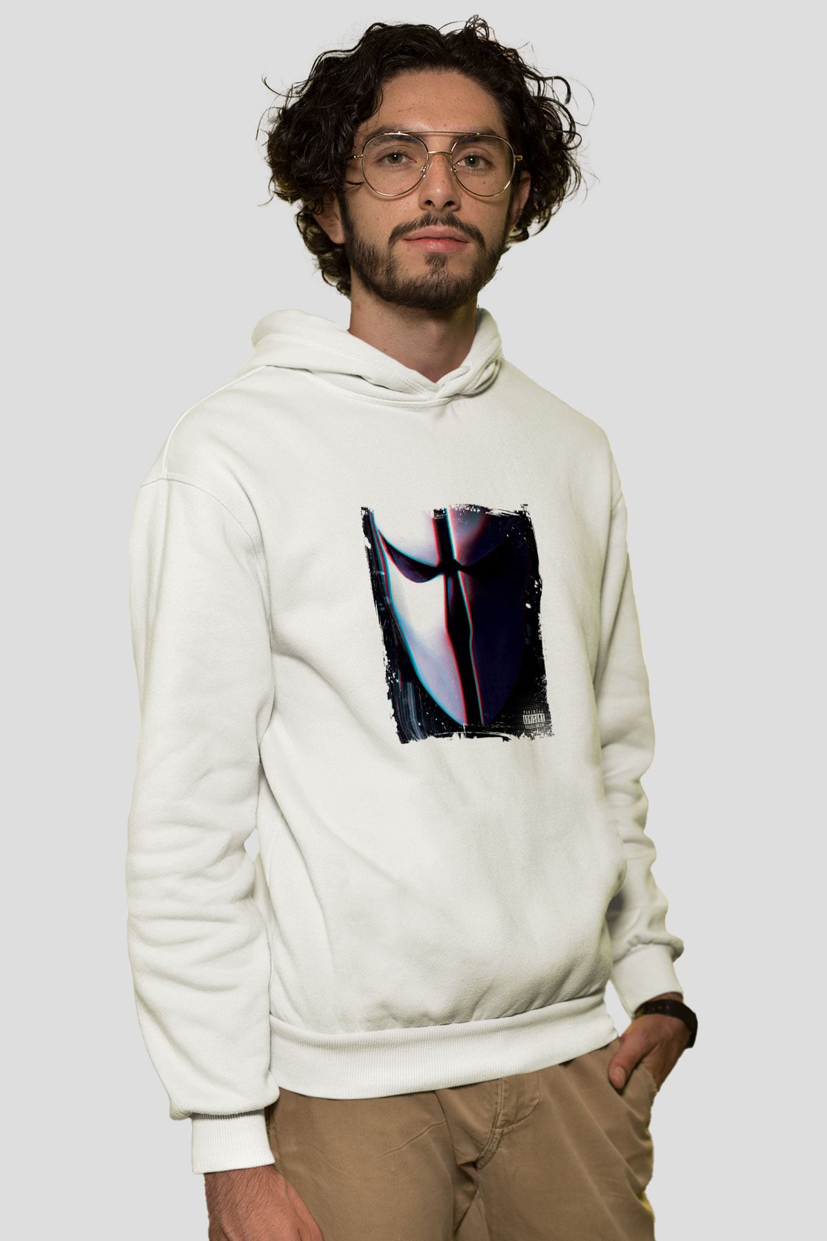SkrillexBaskılı Beyaz Hoodie