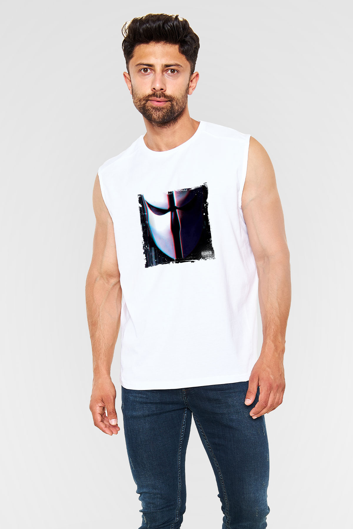 SkrillexBaskılı Beyaz Kolsuz Tişört