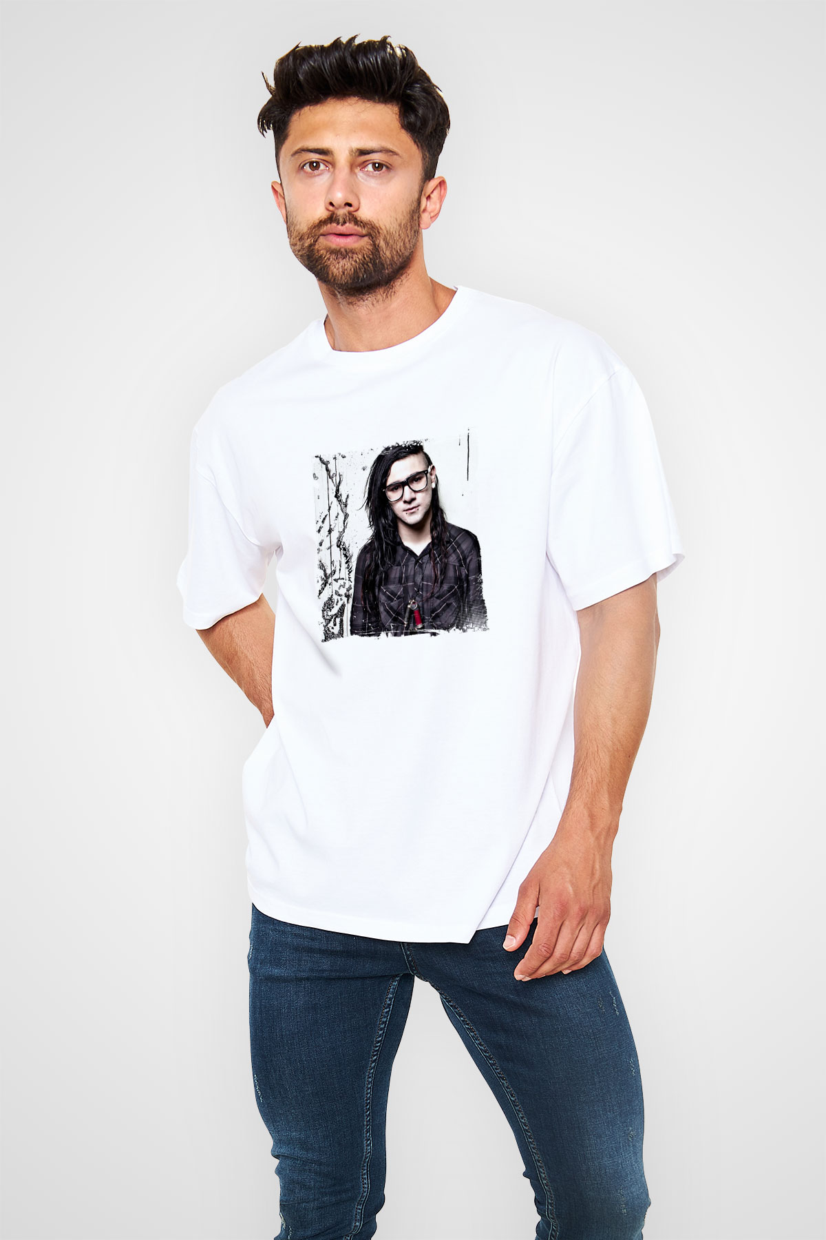 SkrillexBaskılı Beyaz Tişört
