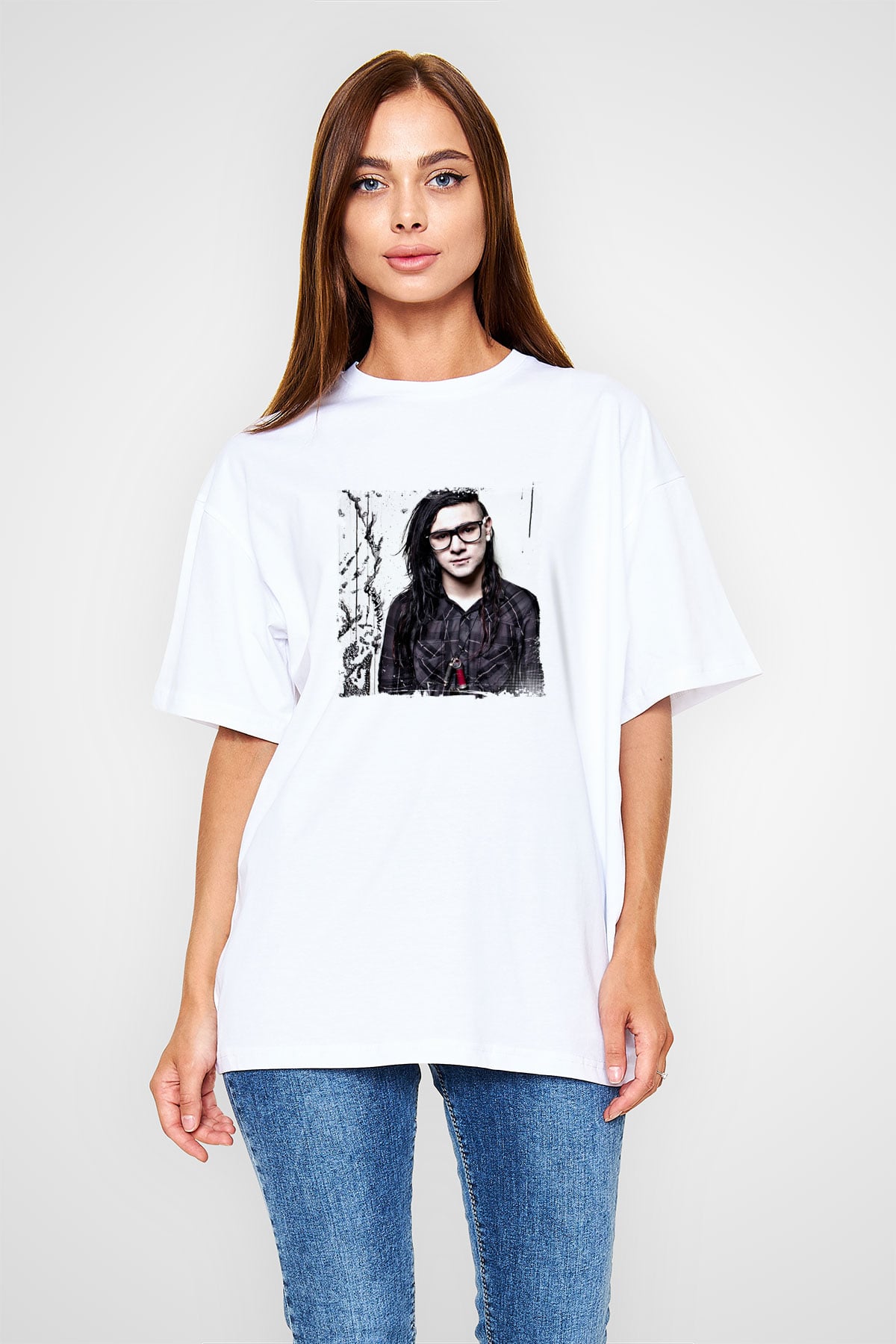 SkrillexBaskılı Beyaz Tişört