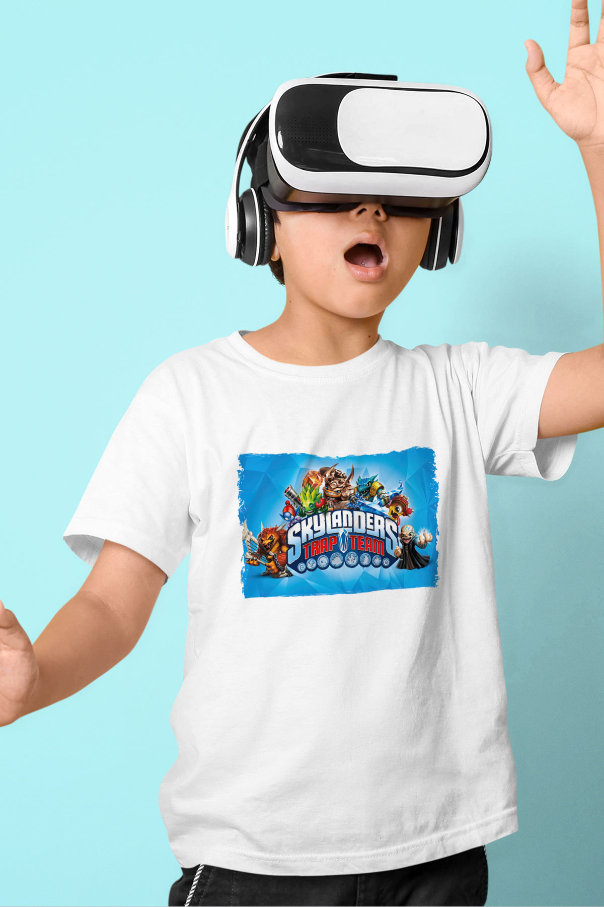Skylanders Beyaz Unisex Çocuk Tişört