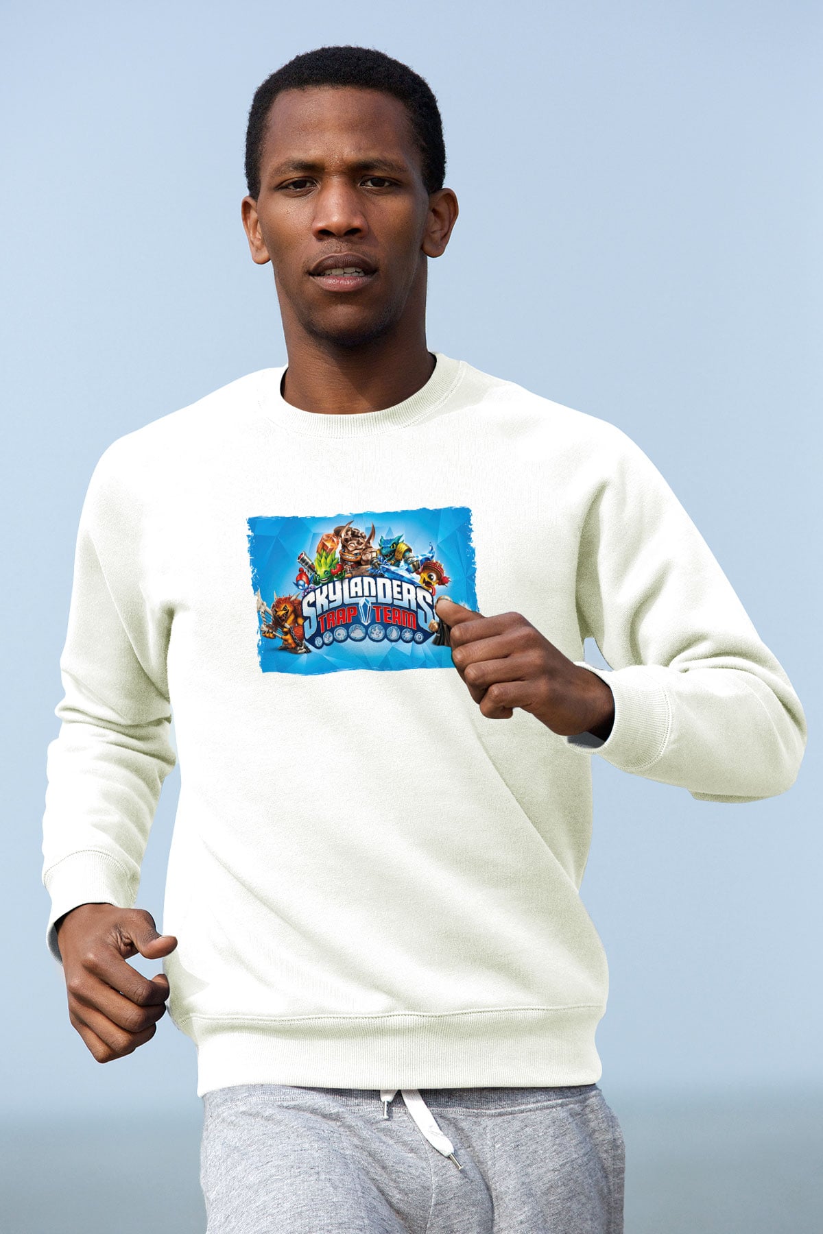 Skylanders Beyaz Unisex Sweatshirt