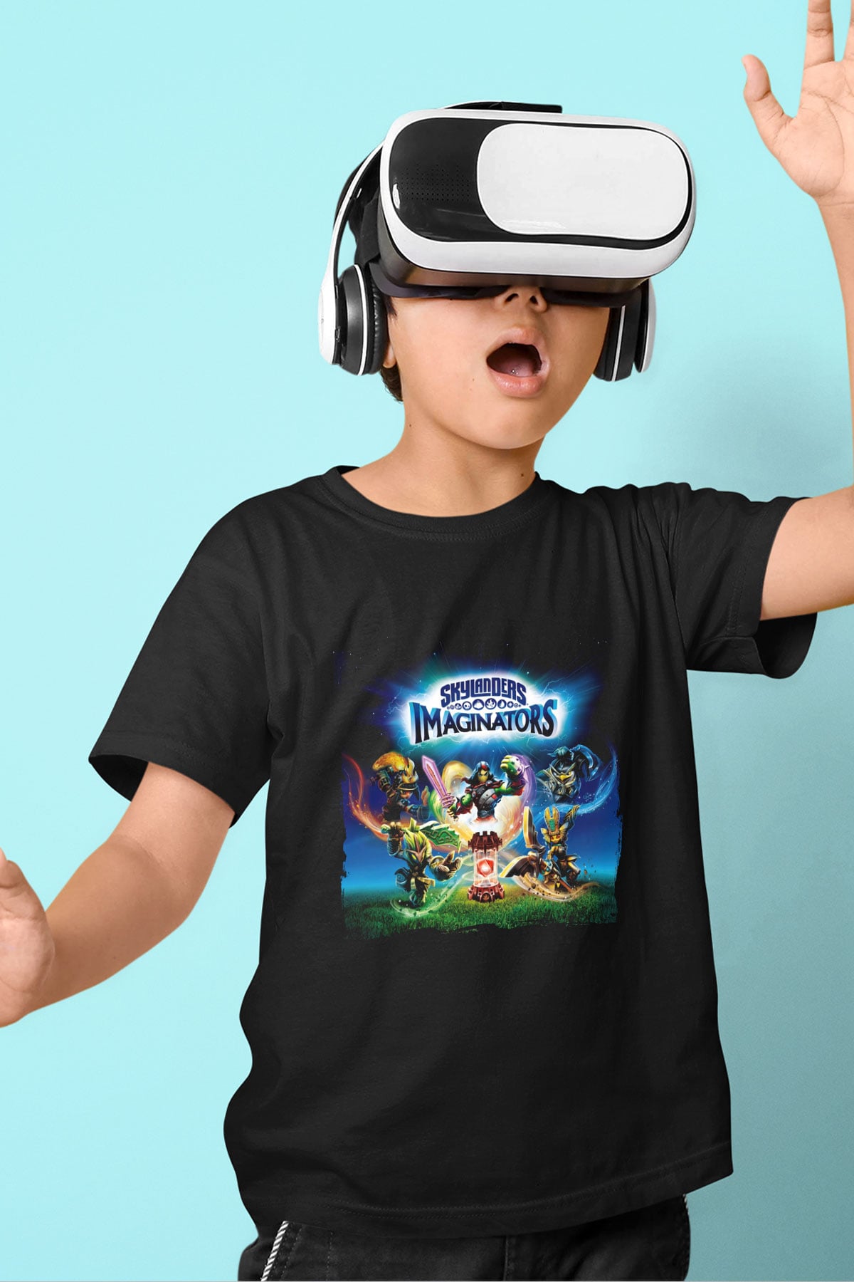 Skylanders Siyah Unisex Çocuk Tişört