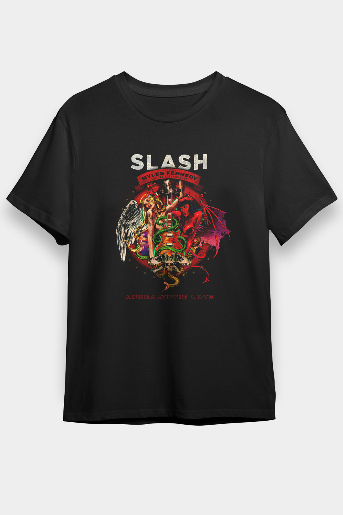 Slash Siyah Unisex Tişört T-Shirt - TişörtFabrikası