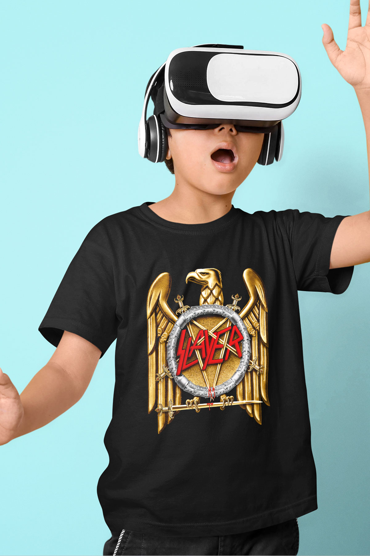 Slayer Baskılı Siyah Unisex Çocuk Tişört