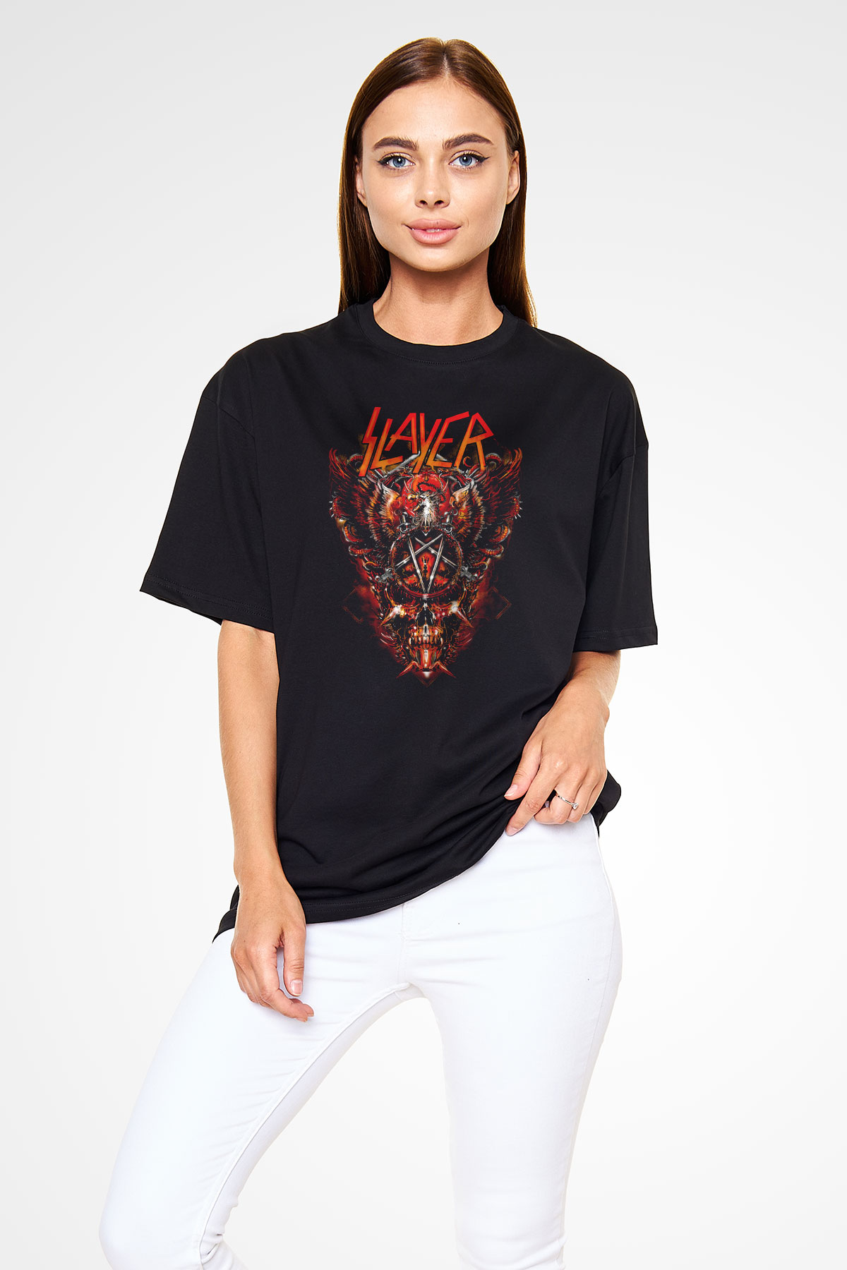 Slayer Siyah Unisex Oversize Tişört T-Shirt