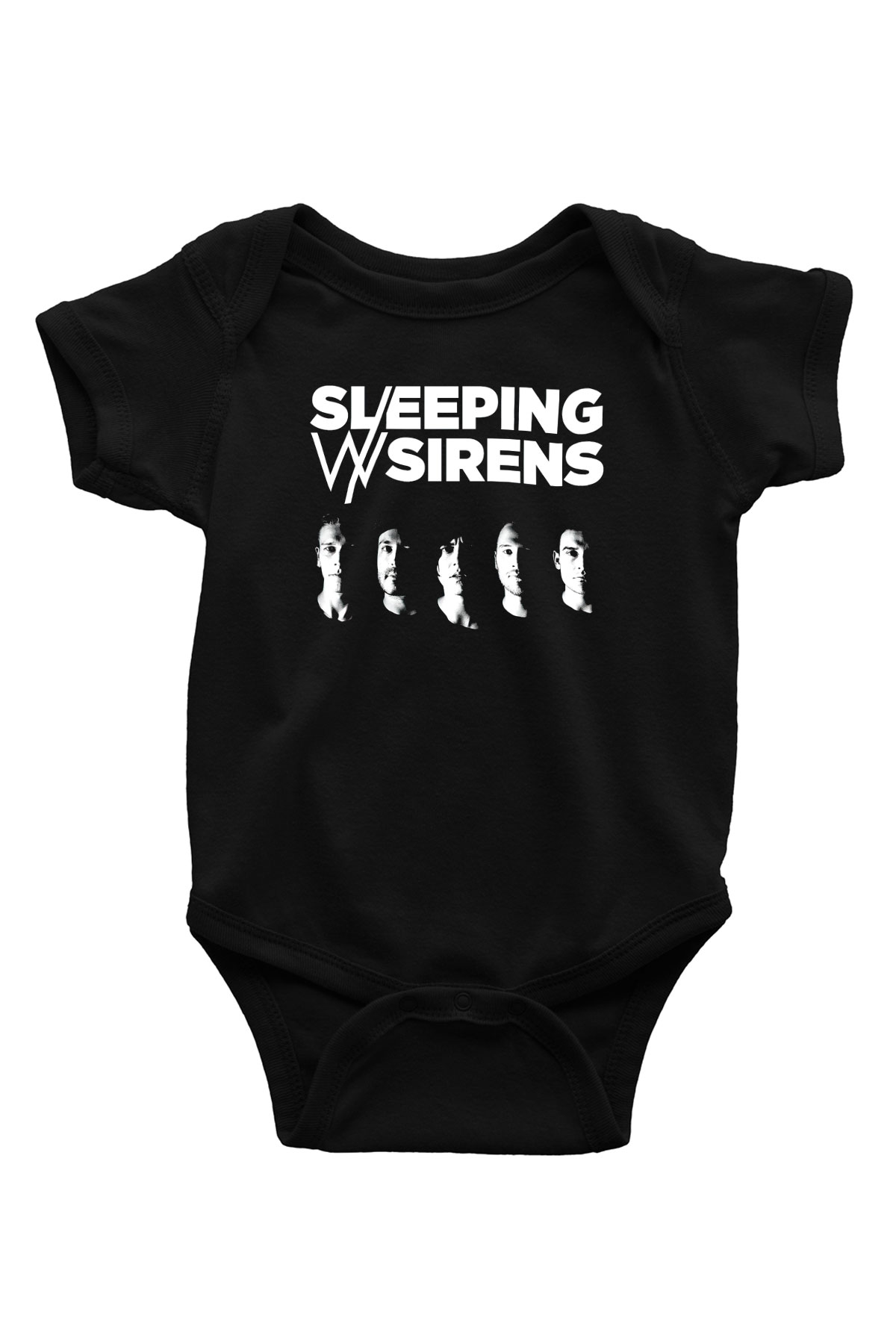 Sleeping with Sirens Baskılı Siyah Bebek Body - Zıbın