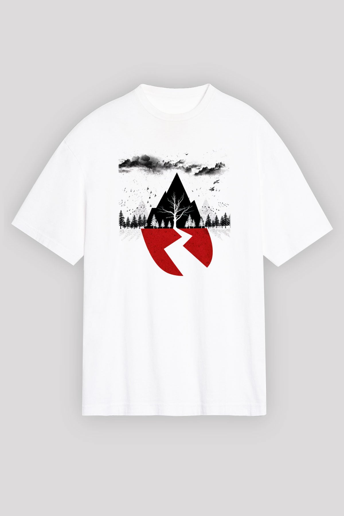 Sleeping with Sirens Beyaz Unisex Oversize Tişört T-Shirt - Oversize Tişört Fabrikası