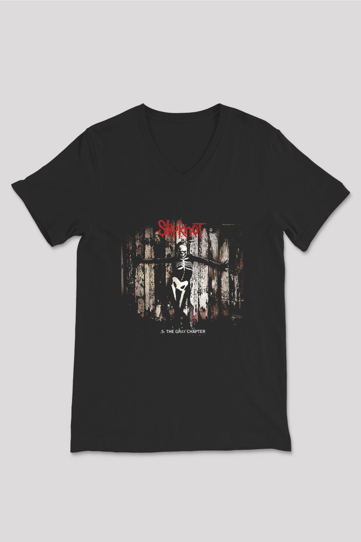 Slipknot Siyah Unisex V Yaka Tişört T-Shirt