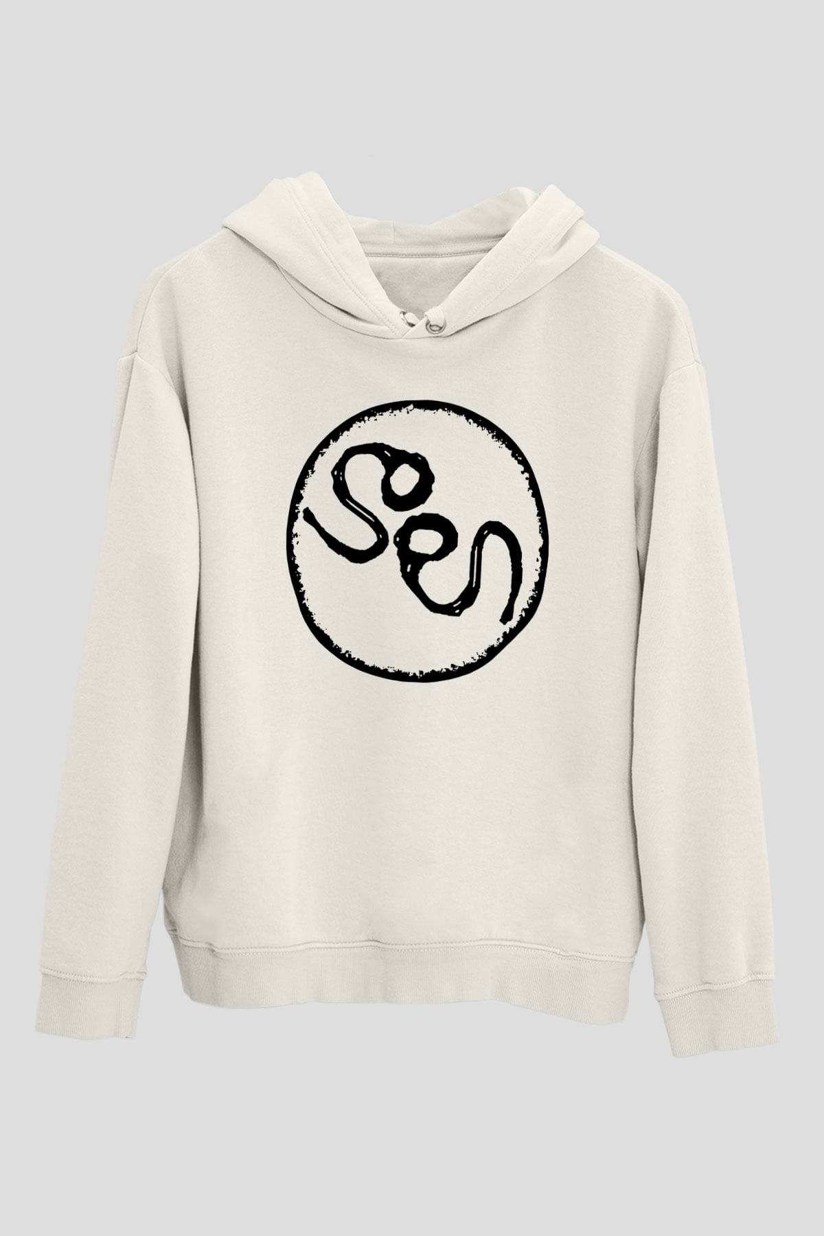 Slowdive Baskılı Beyaz Unisex Kapüşonlu Sweatshirt