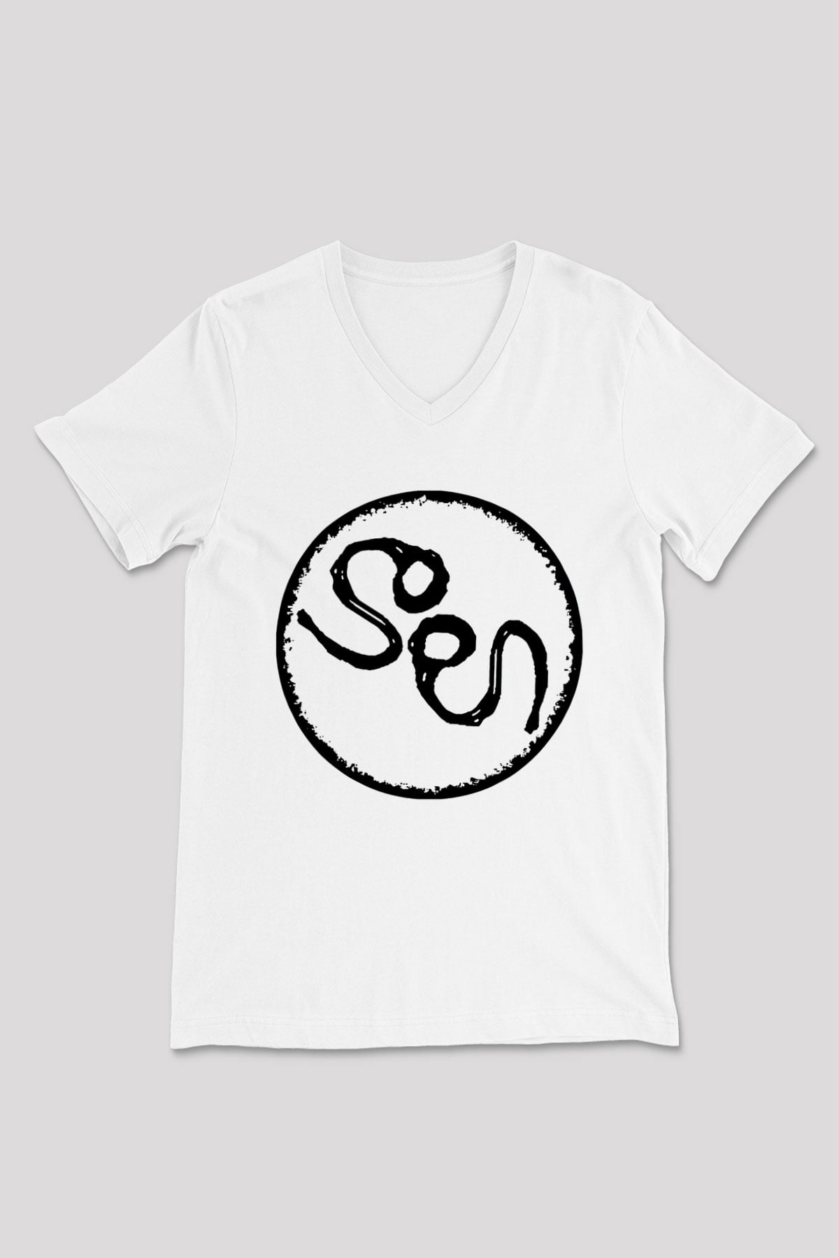Slowdive Baskılı Beyaz Unisex V Yaka Tişört - Tshirt