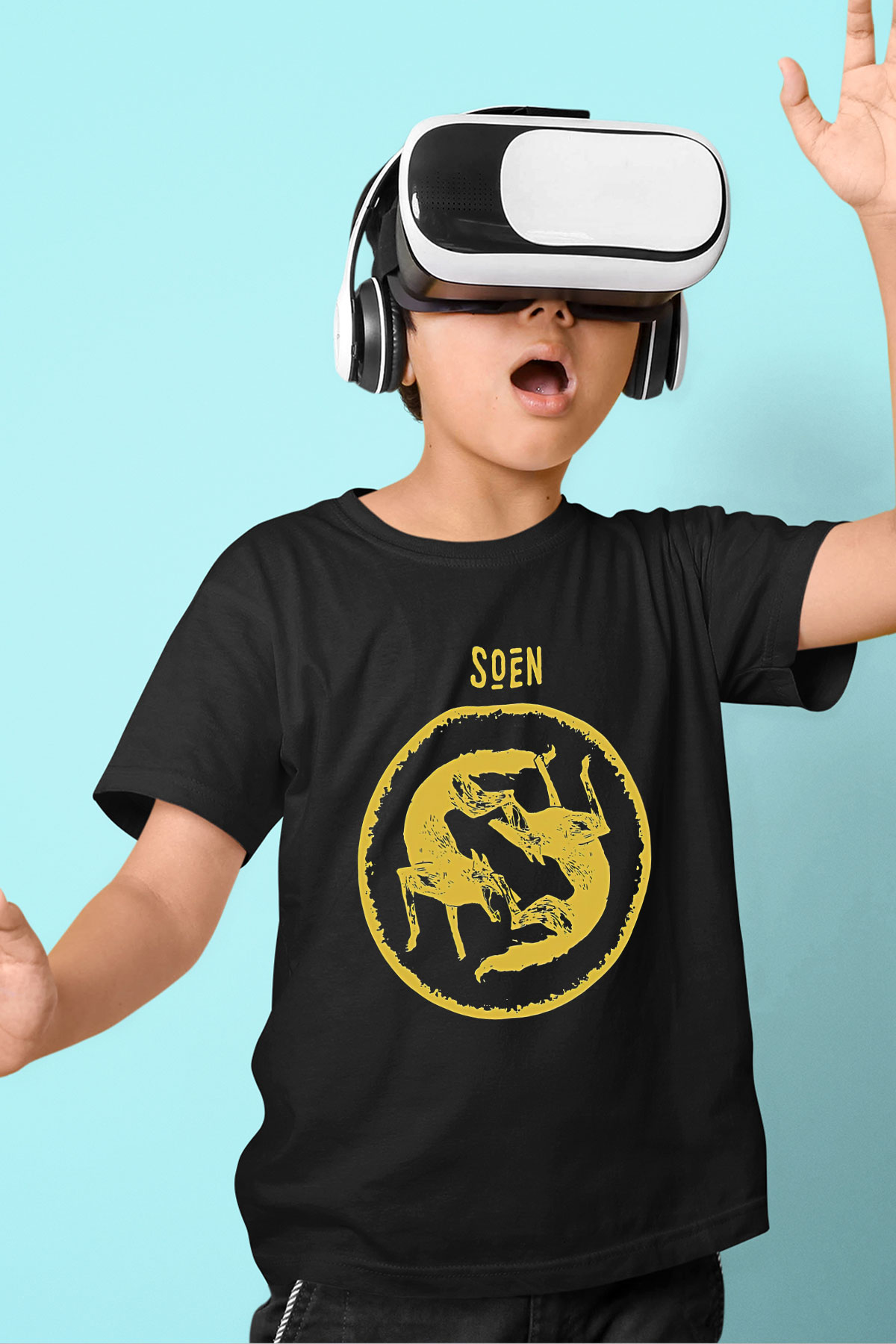 Slowdive Baskılı Unisex Siyah Çocuk Tişört - Tshirt