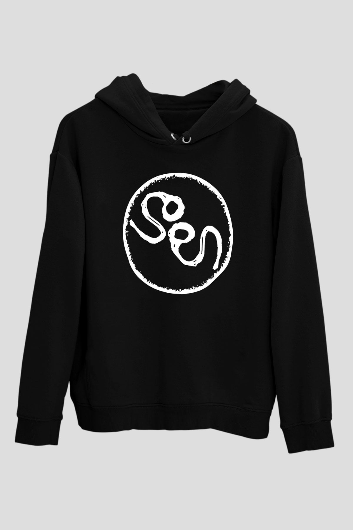 Slowdive Baskılı Unisex Siyah Kapüşonlu Sweatshirt