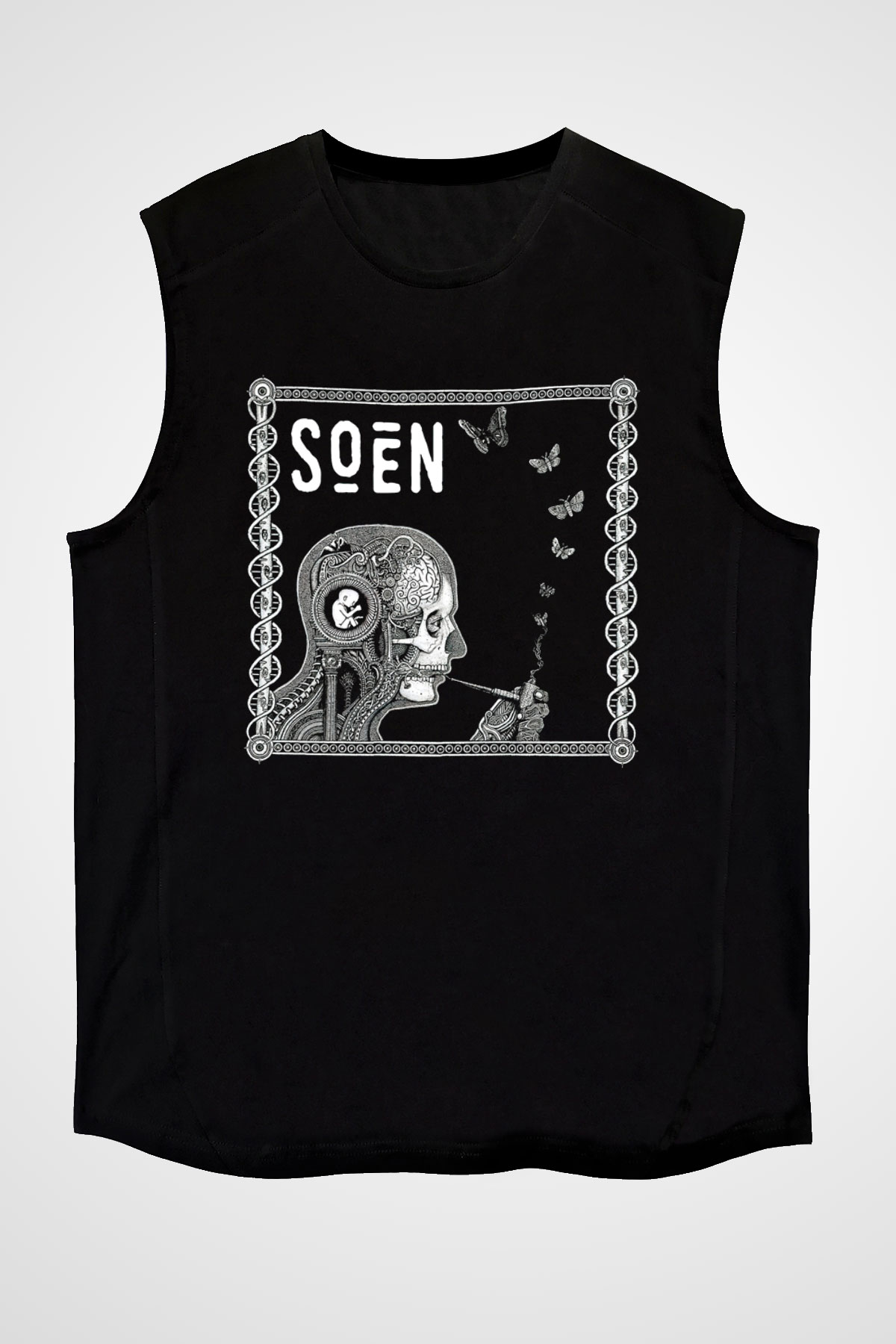Slowdive Baskılı Unisex Siyah Kolsuz Tişört - Tshirt