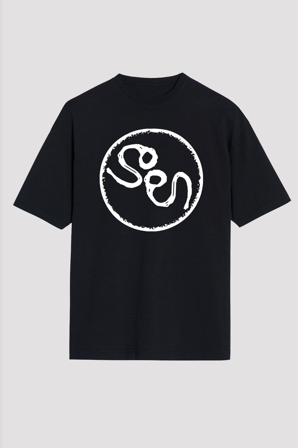 Slowdive Baskılı Unisex Siyah Oversize Tişört - Tshirt