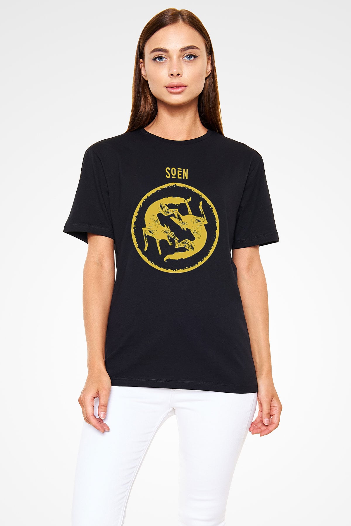 Slowdive Baskılı Unisex Siyah Tişört - Tshirt