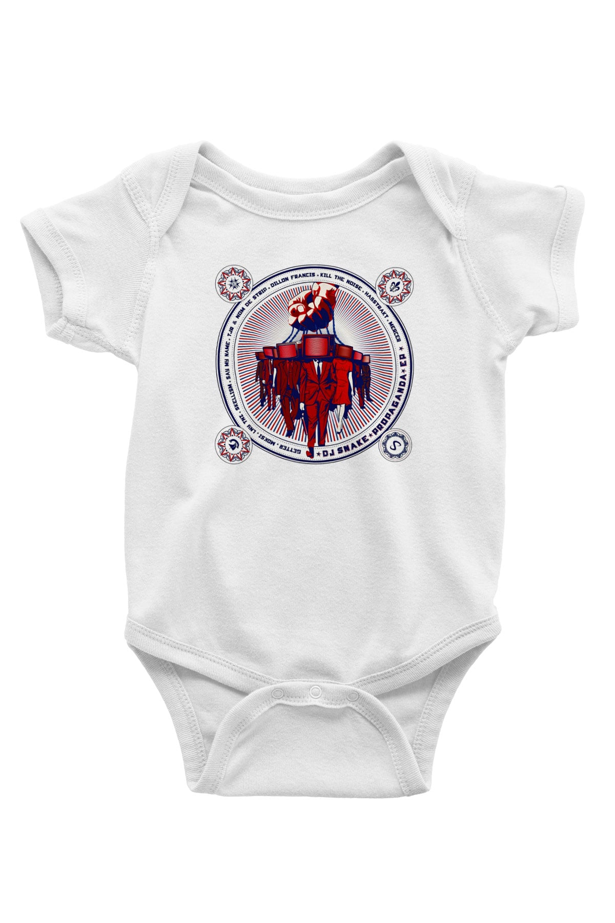Snake Baskılı Beyaz Unisex Bebek Body - Zıbın