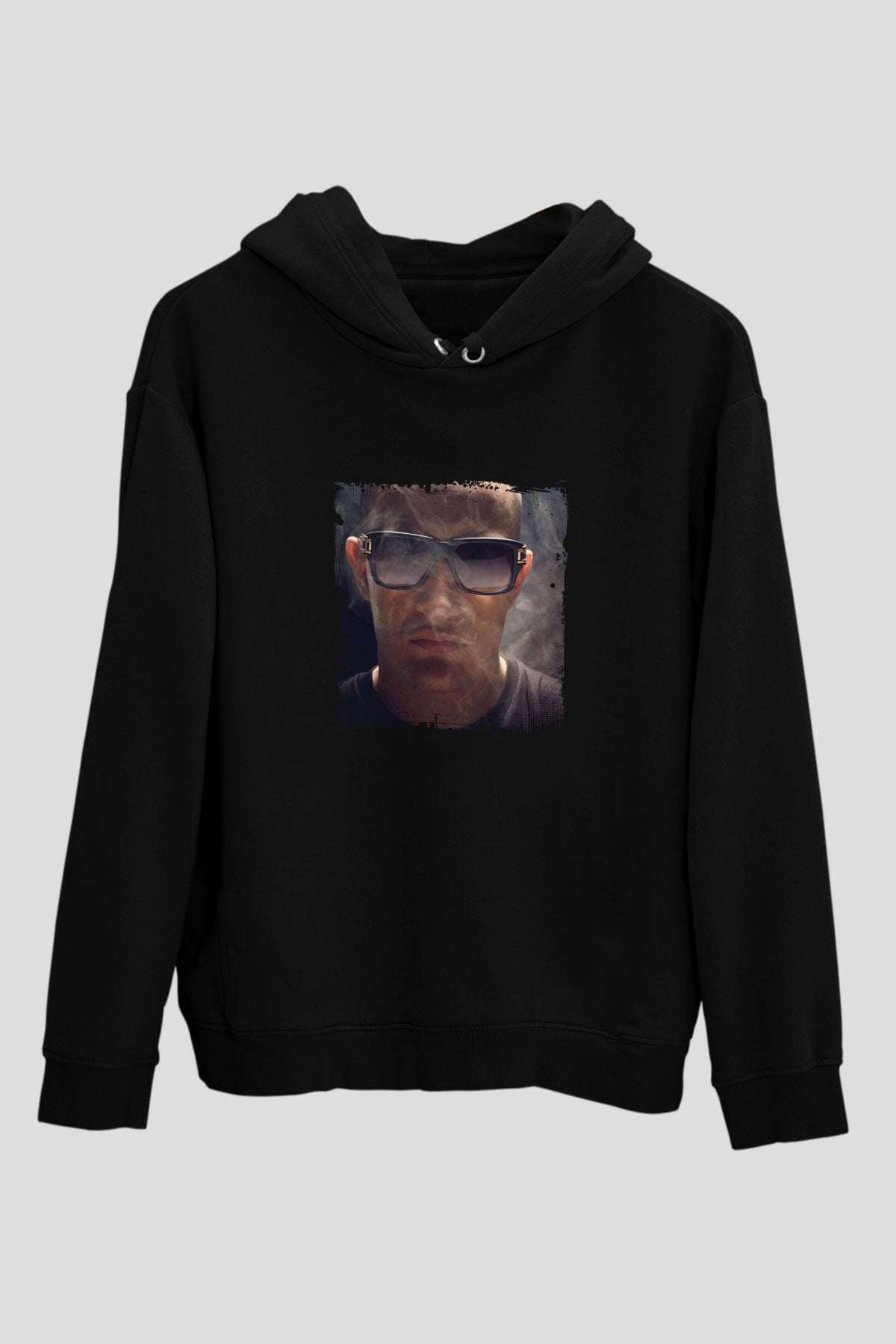 Snake Baskılı Unisex Siyah Hoodie