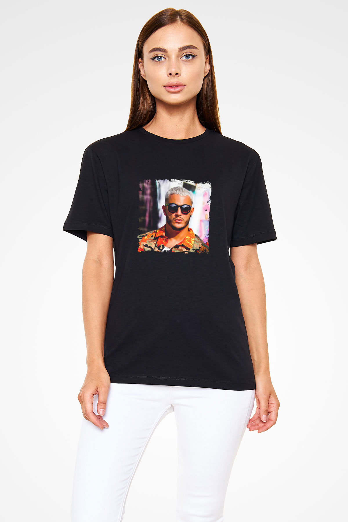 Snake Baskılı Unisex Siyah Tişört