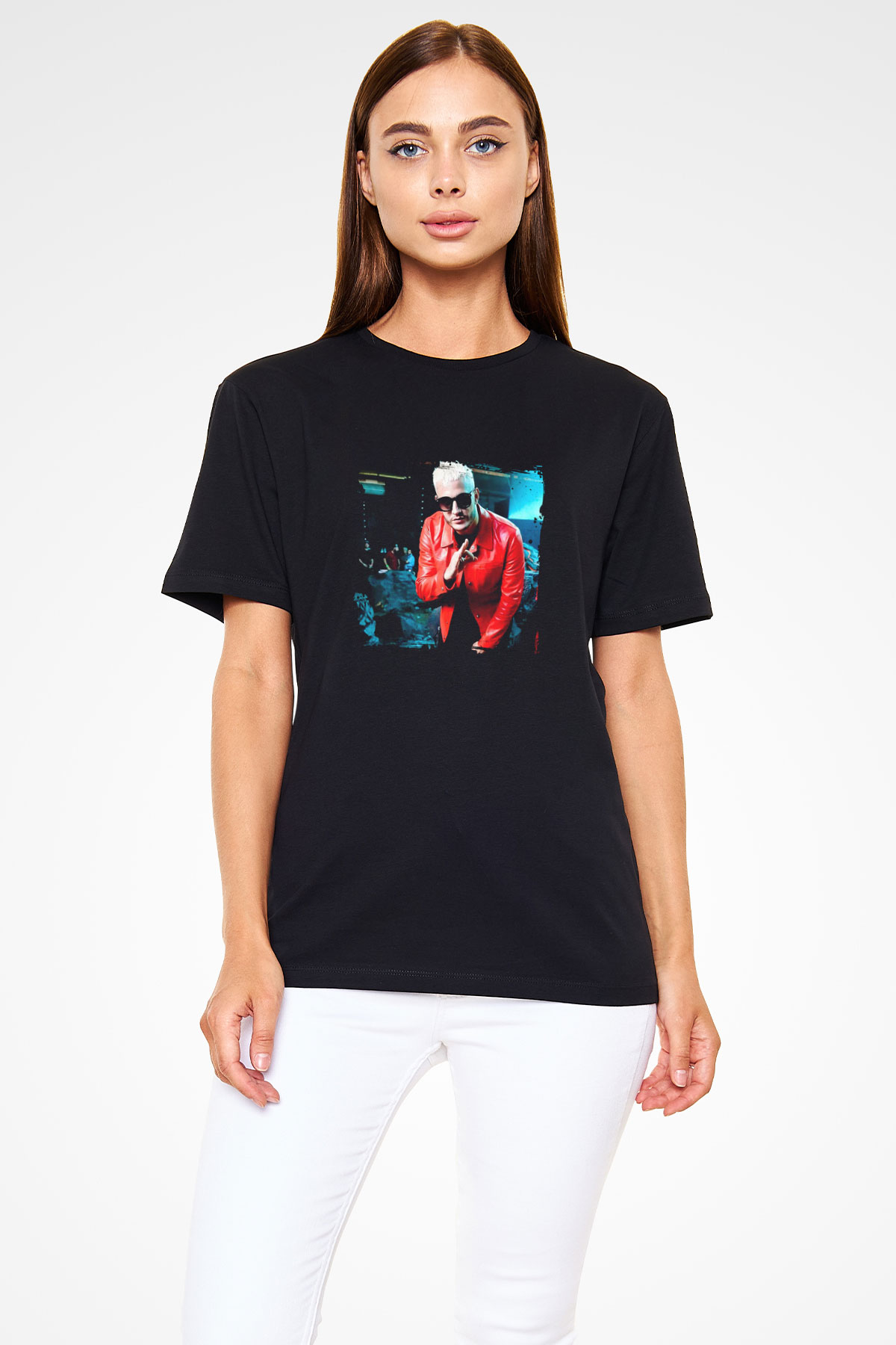 Snake Baskılı Unisex Siyah Tişört