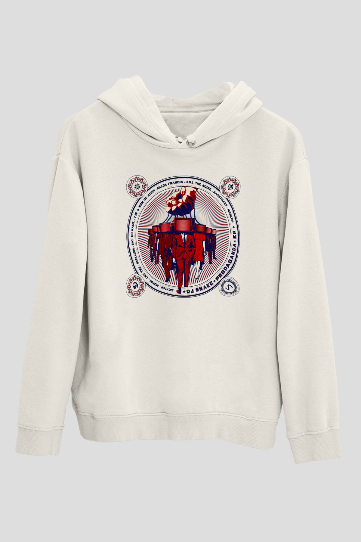 Snake Beyaz Unisex Kapşonlu Sweatshirt