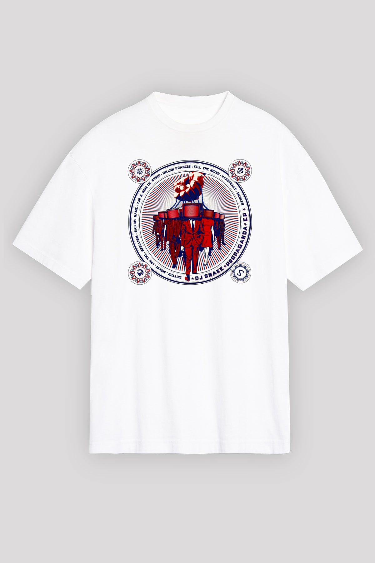Snake Beyaz Unisex Oversize Tişört T-Shirt