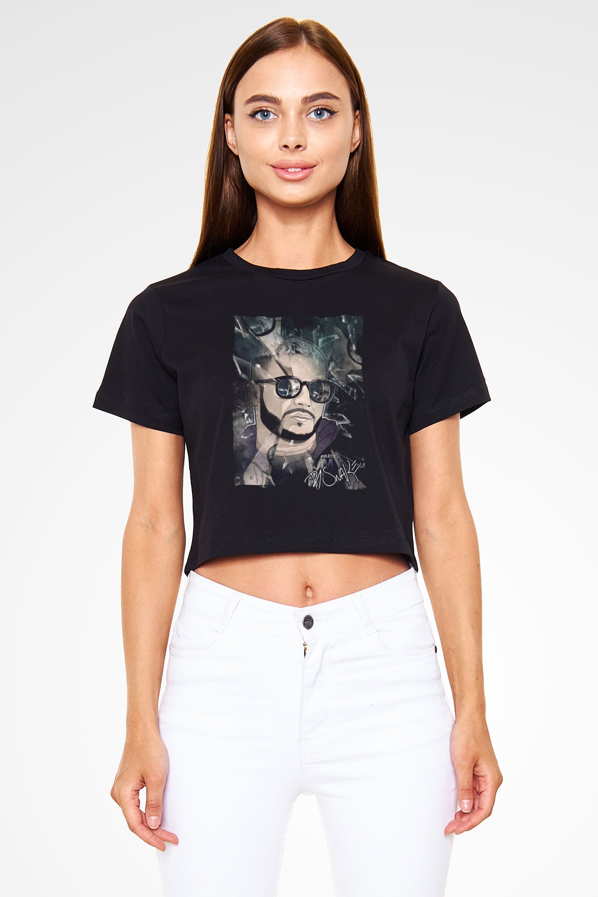 Snake Siyah  Crop Top Tişört