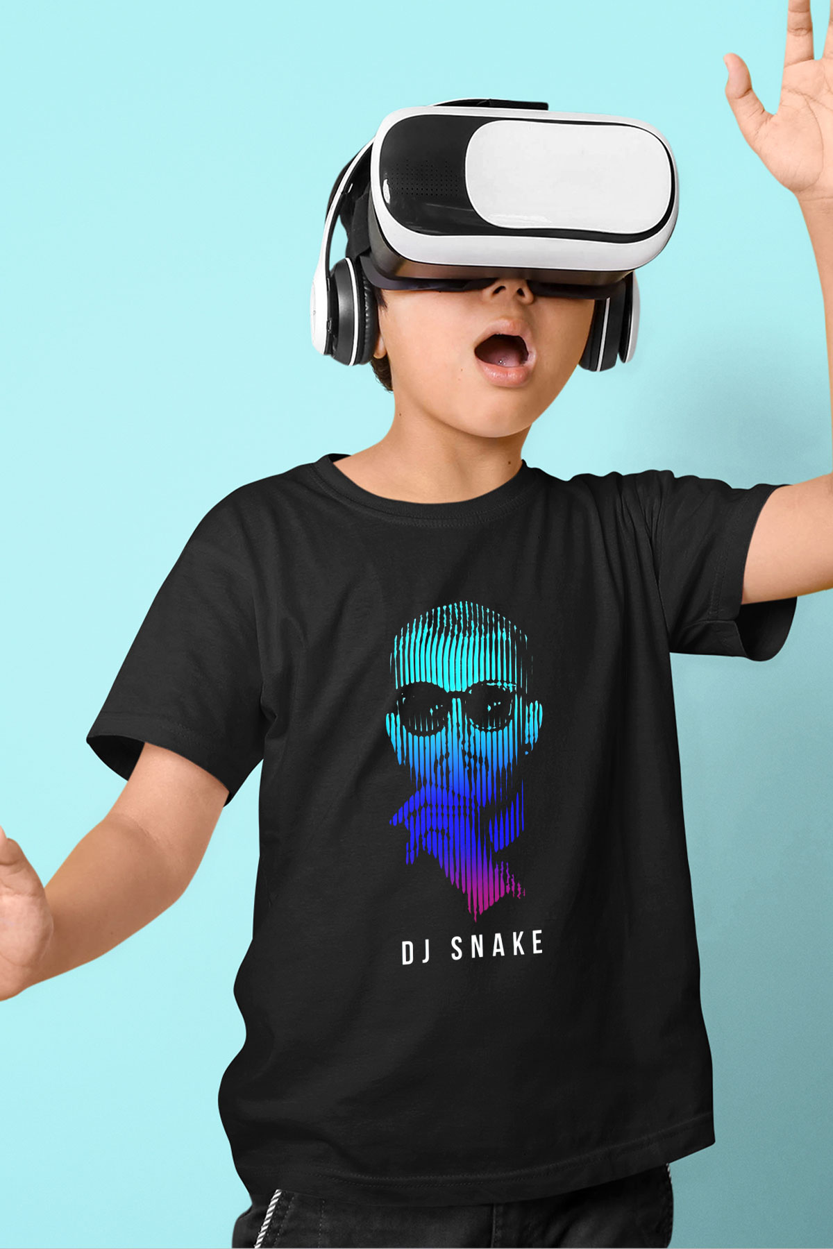 Snake Siyah Unisex Çocuk Tişört