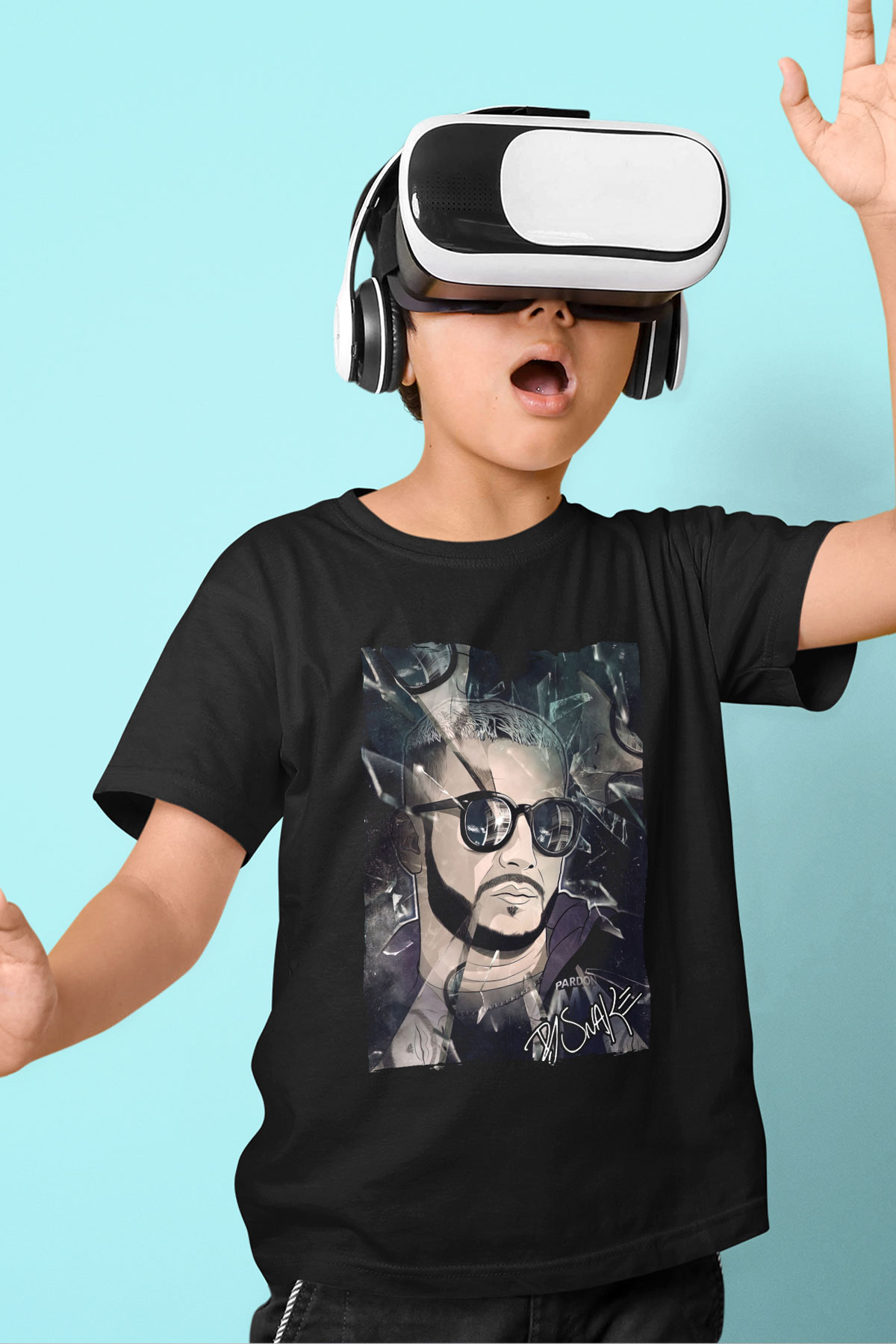 Snake Siyah Unisex Çocuk Tişört