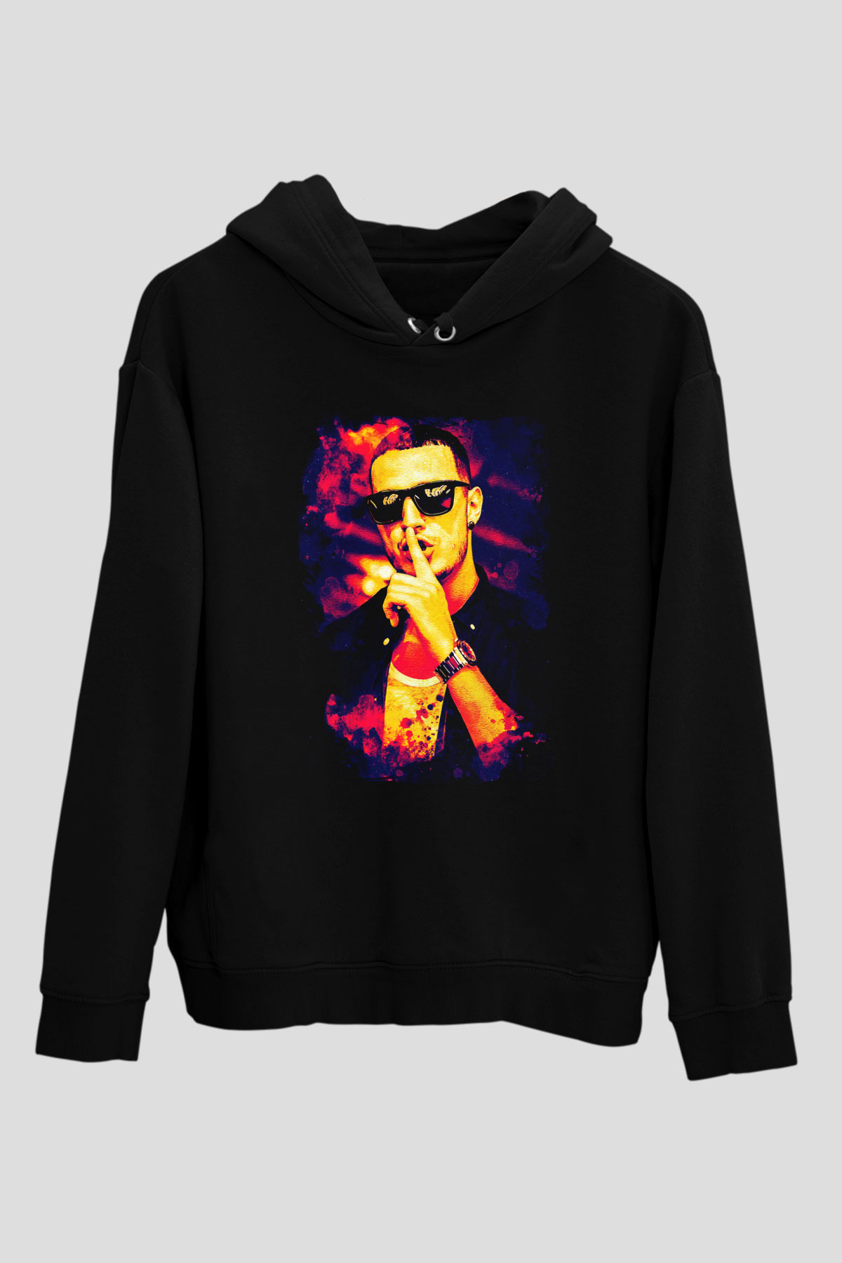 Snake Siyah Unisex Kapüşonlu Sweatshirt