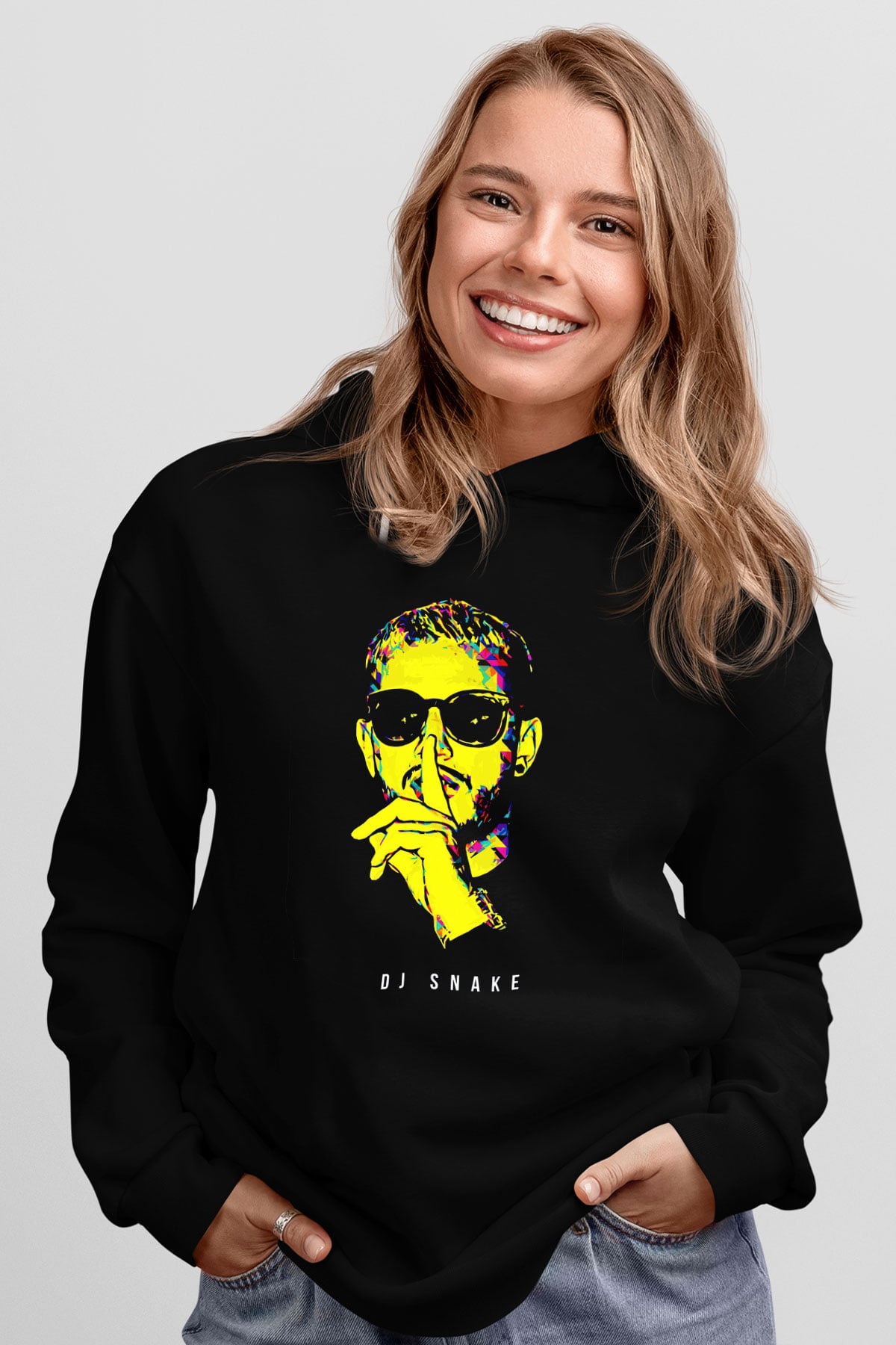 Snake Siyah Unisex Kapüşonlu Sweatshirt
