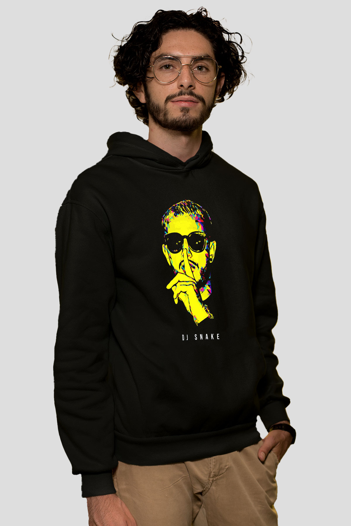 Snake Siyah Unisex Kapüşonlu Sweatshirt