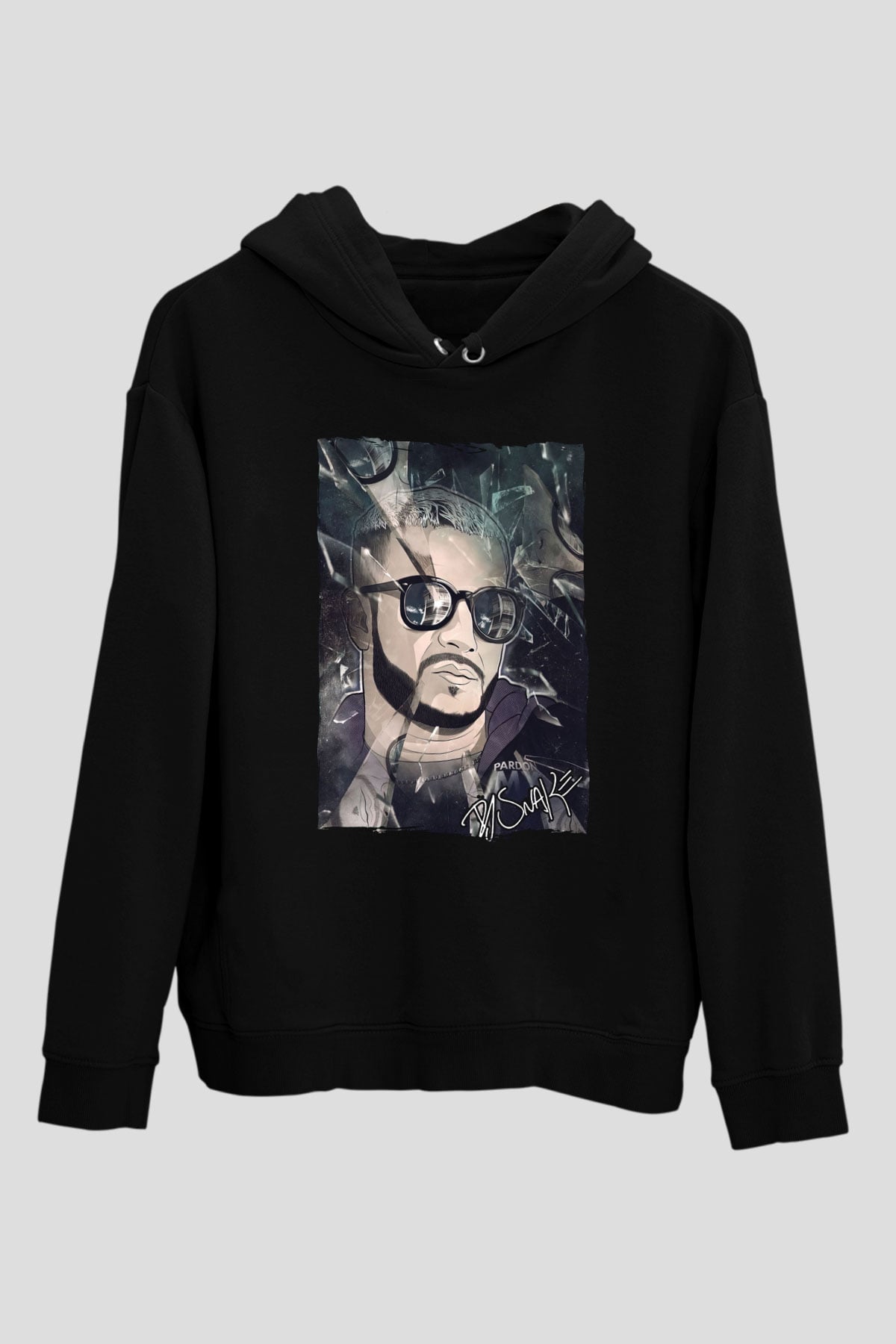 Snake Siyah Unisex Kapüşonlu Sweatshirt
