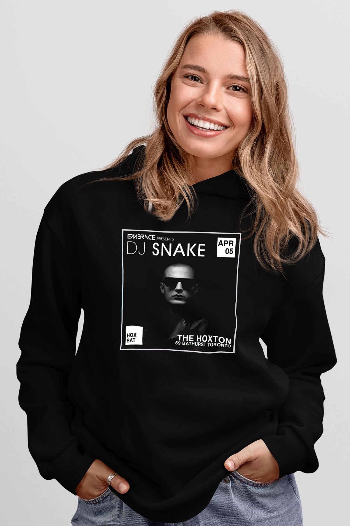 Snake Siyah Unisex Kapüşonlu Sweatshirt