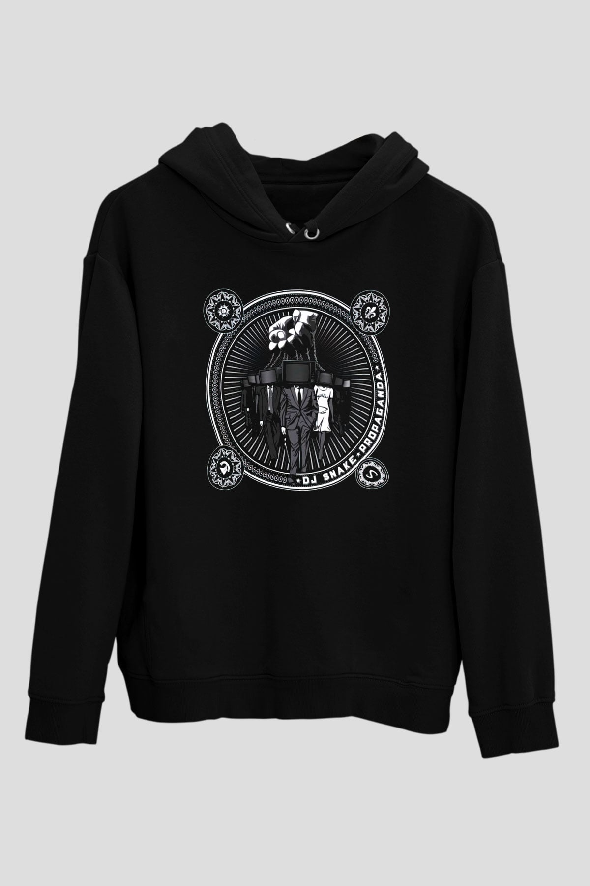 Snake Siyah Unisex Kapüşonlu Sweatshirt
