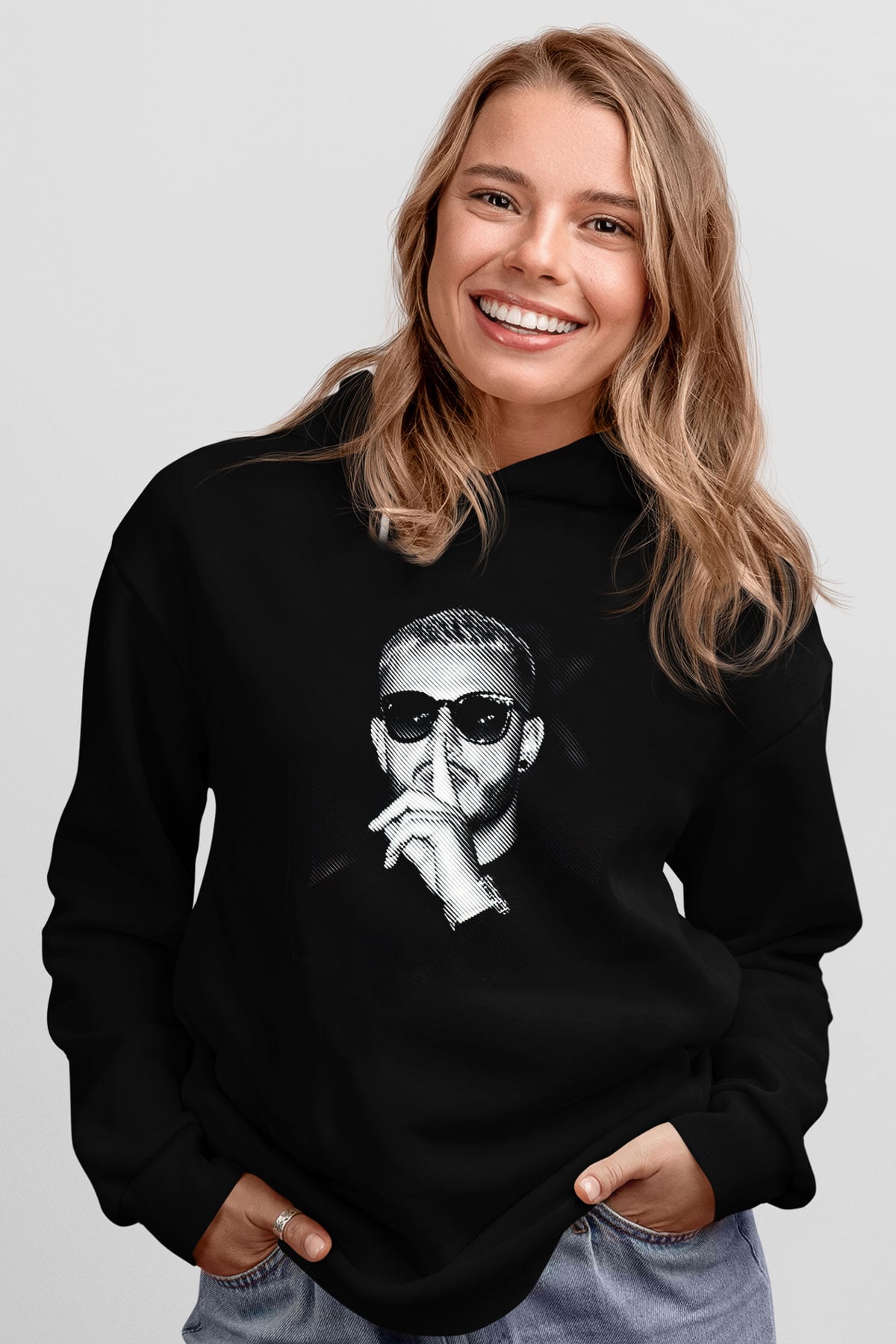 Snake Siyah Unisex Kapüşonlu Sweatshirt