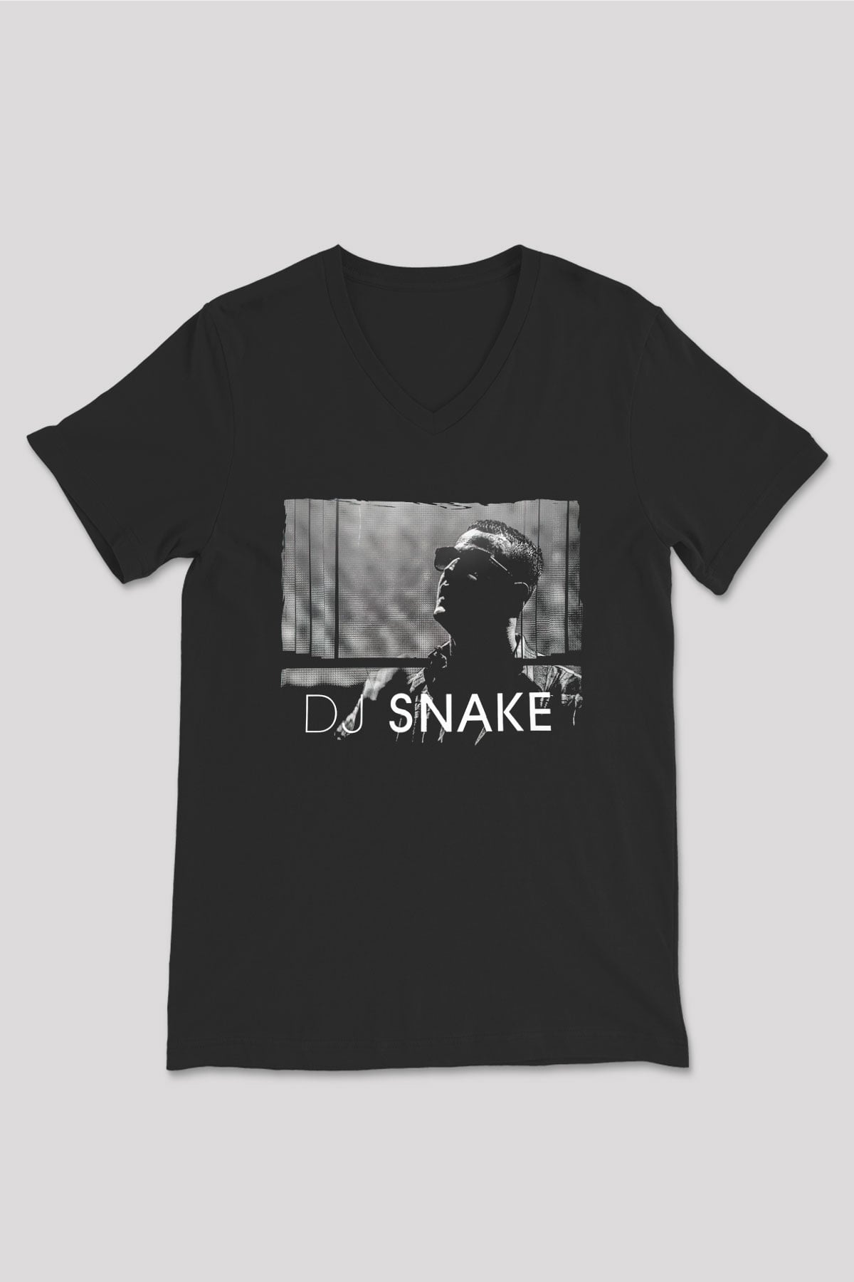 Snake Siyah Unisex V Yaka Tişört