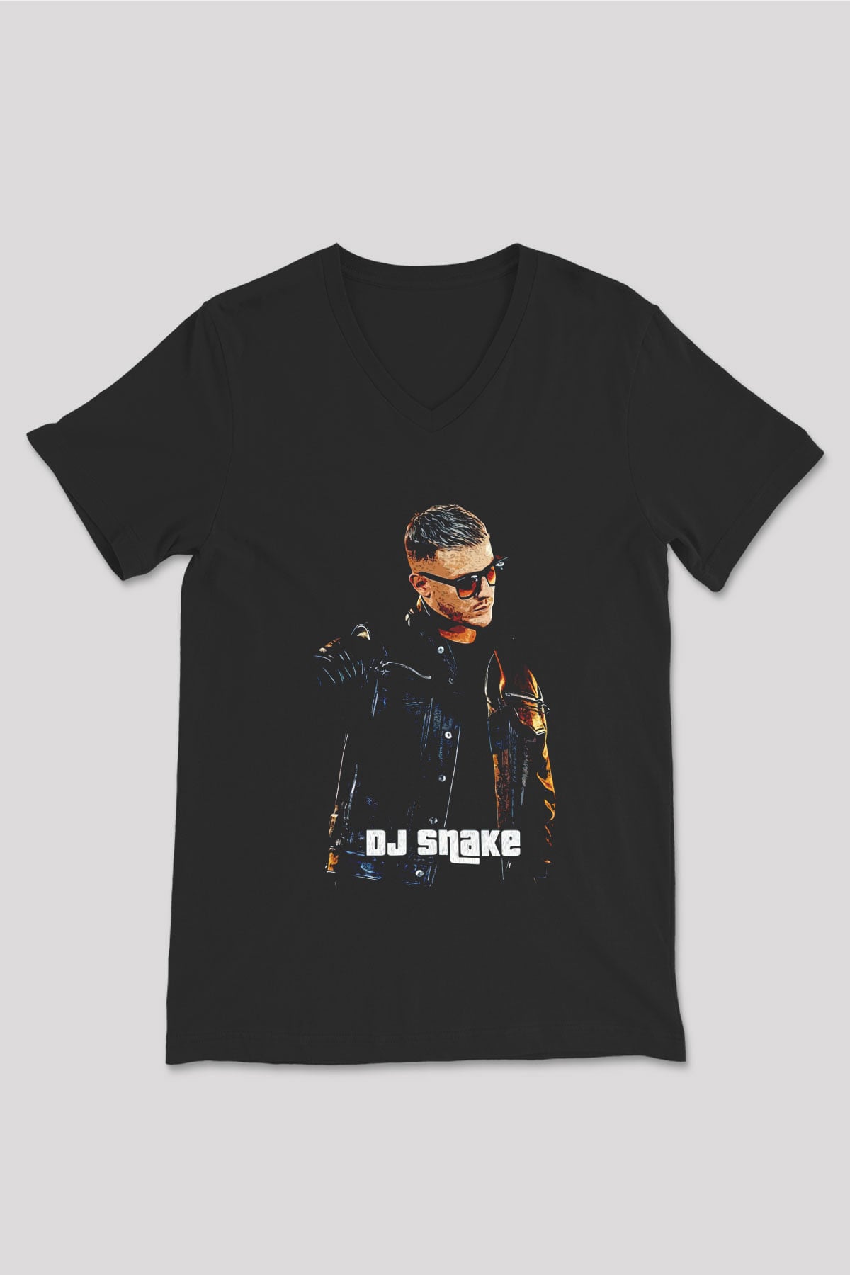 Snake Siyah Unisex V Yaka Tişört