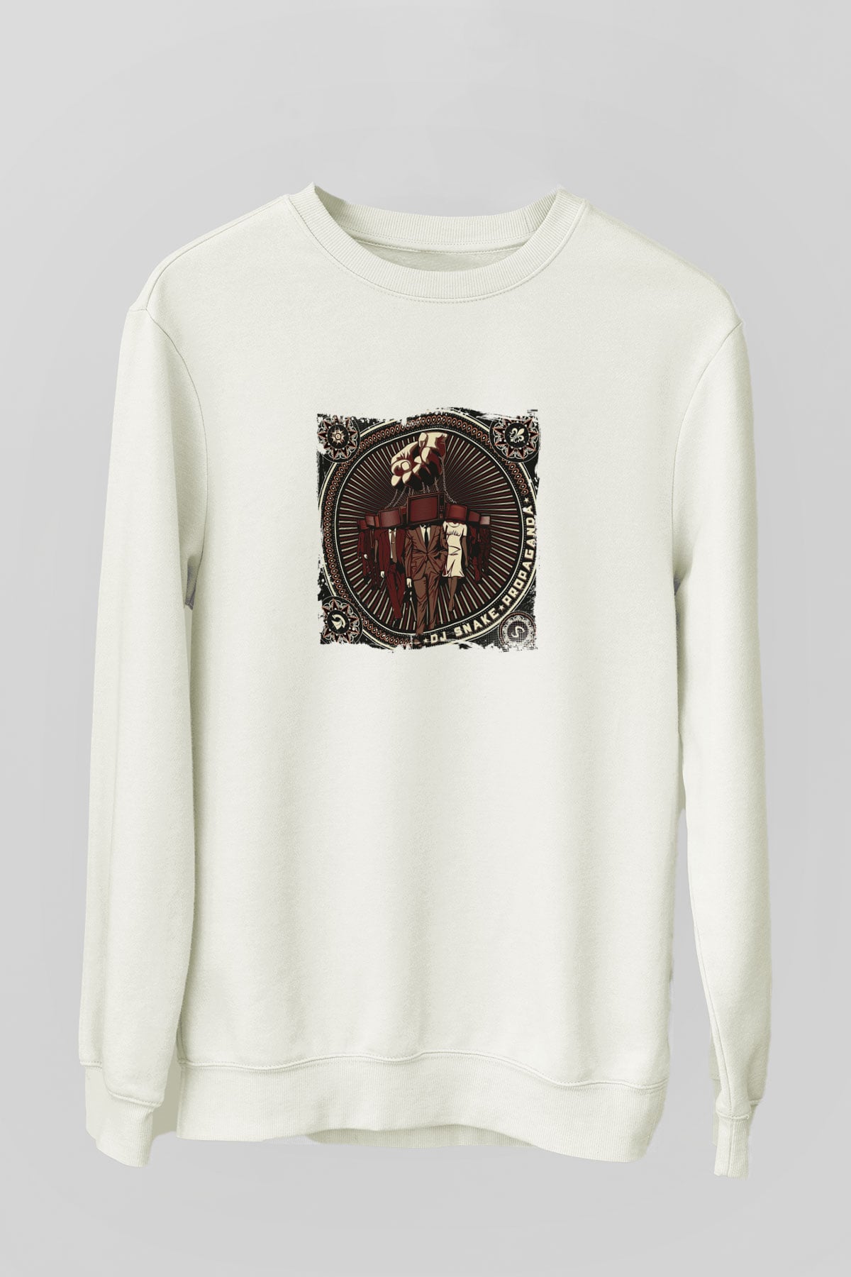 SnakeBaskılı Beyaz Sweatshirt