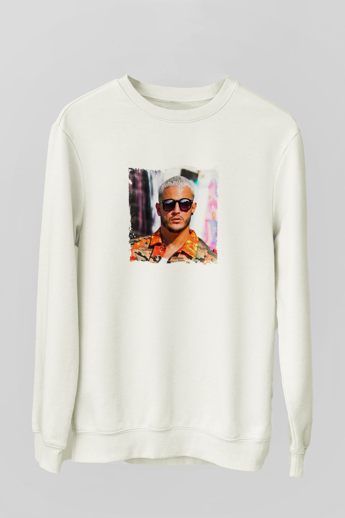 SnakeBaskılı Beyaz Sweatshirt