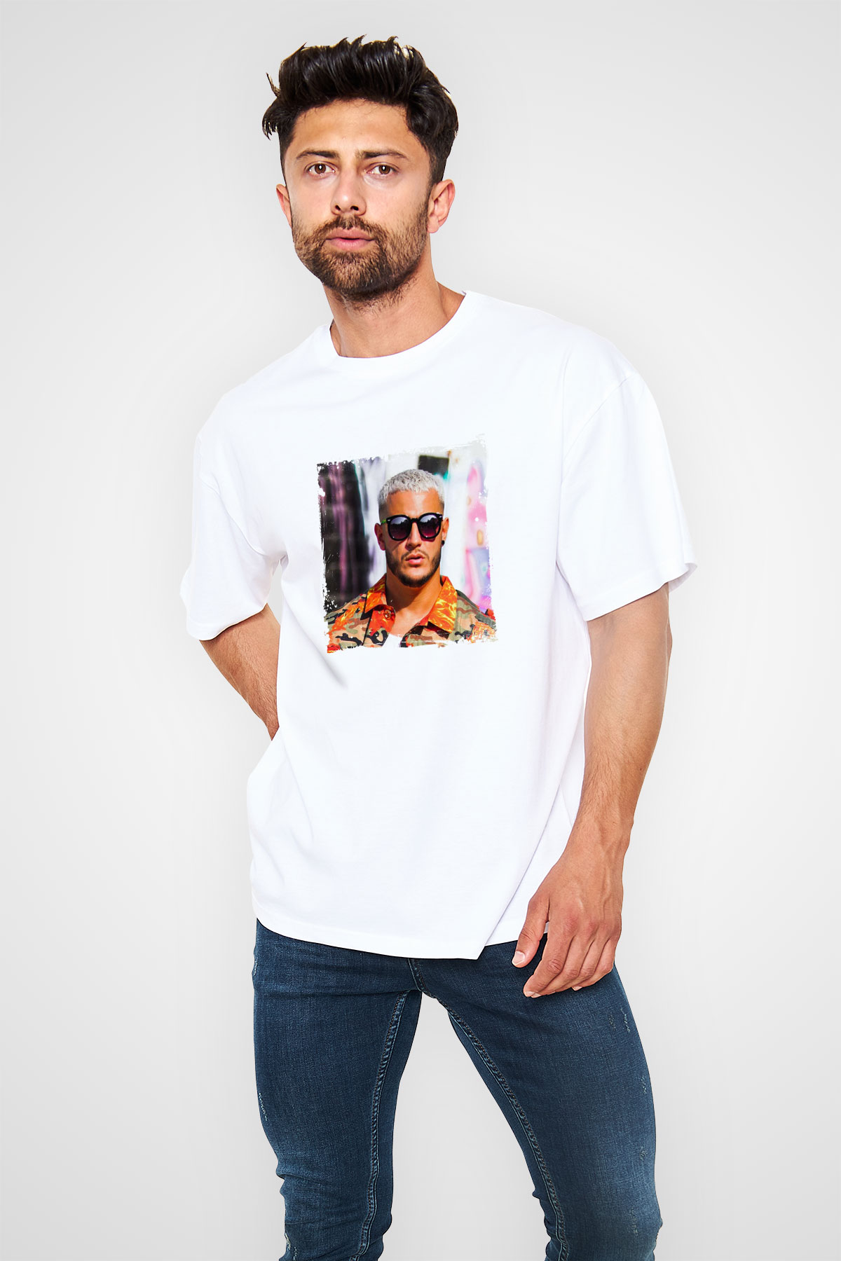 SnakeBaskılı Beyaz Tişört
