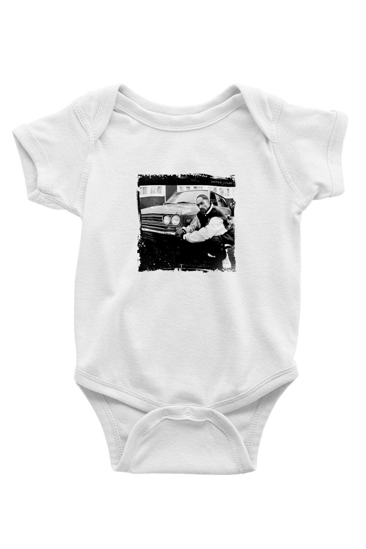 Snoop Dogg Baskılı Unisex Beyaz Bebek Body - Zıbın