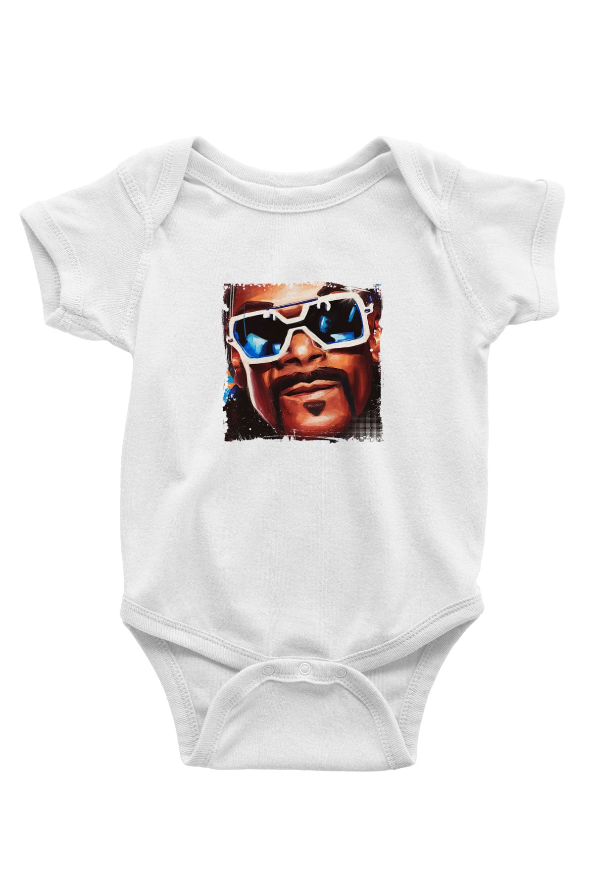 Snoop Dogg Baskılı Unisex Beyaz Bebek Body - Zıbın