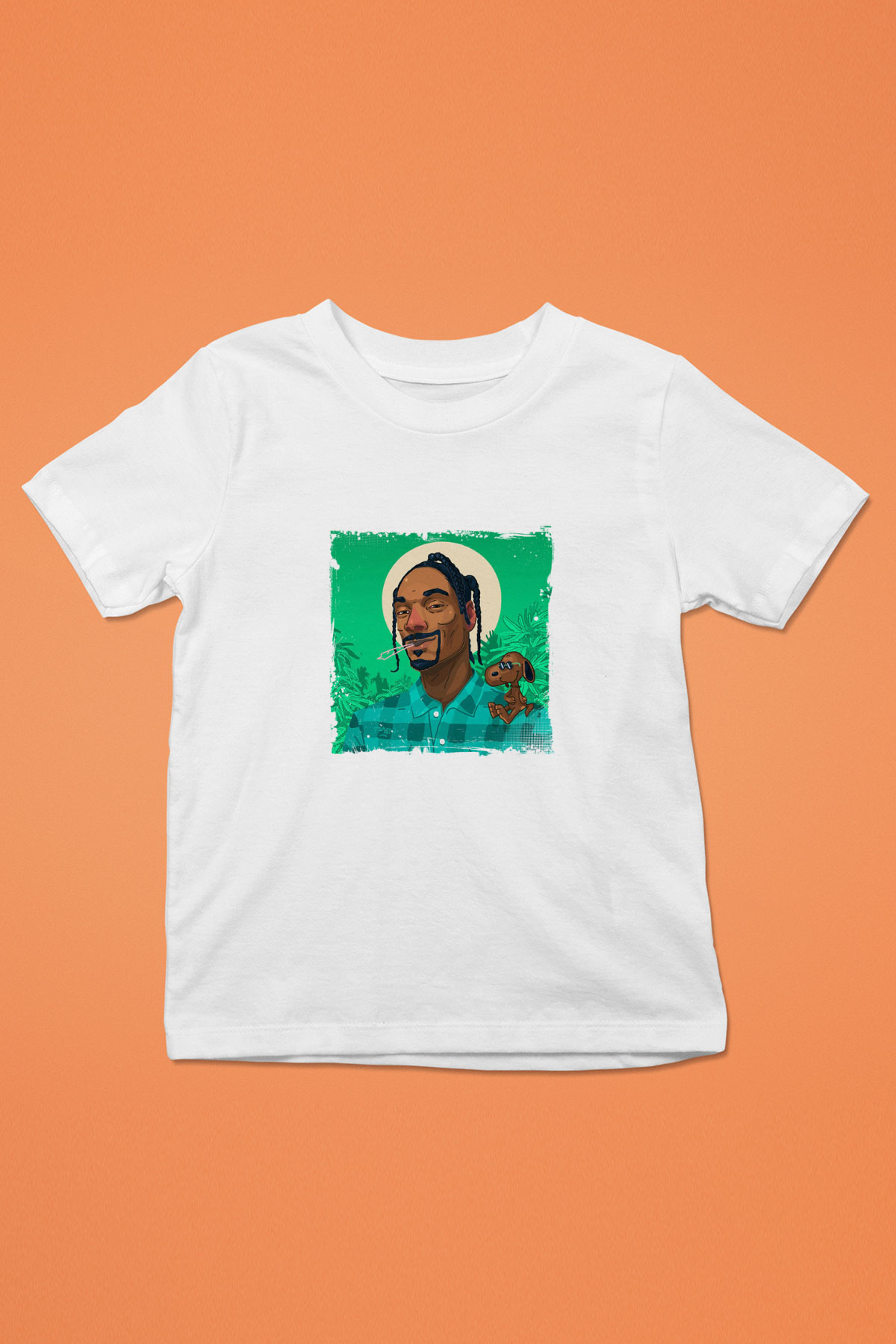 Snoop Dogg Baskılı Unisex Beyaz Çocuk Tişört