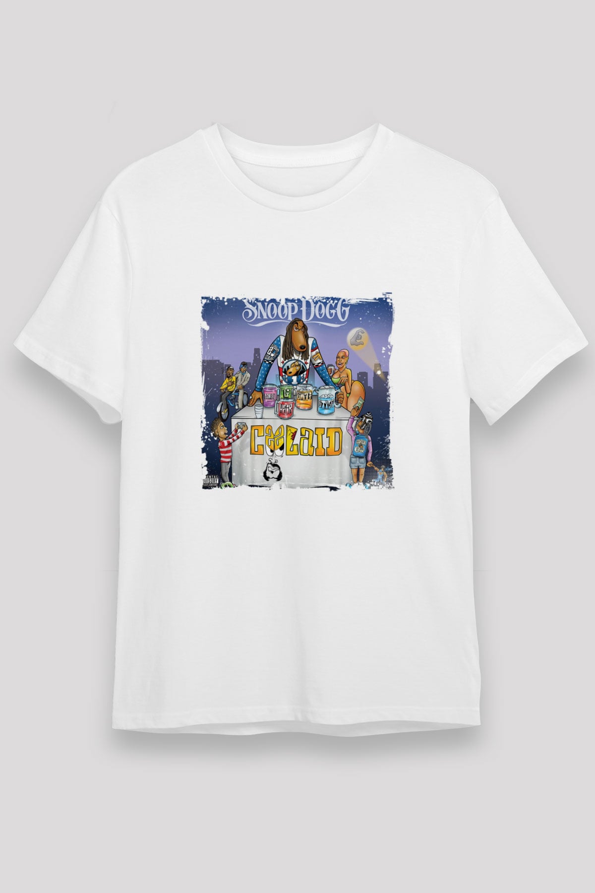 Snoop Dogg Baskılı Unisex Beyaz Tişört