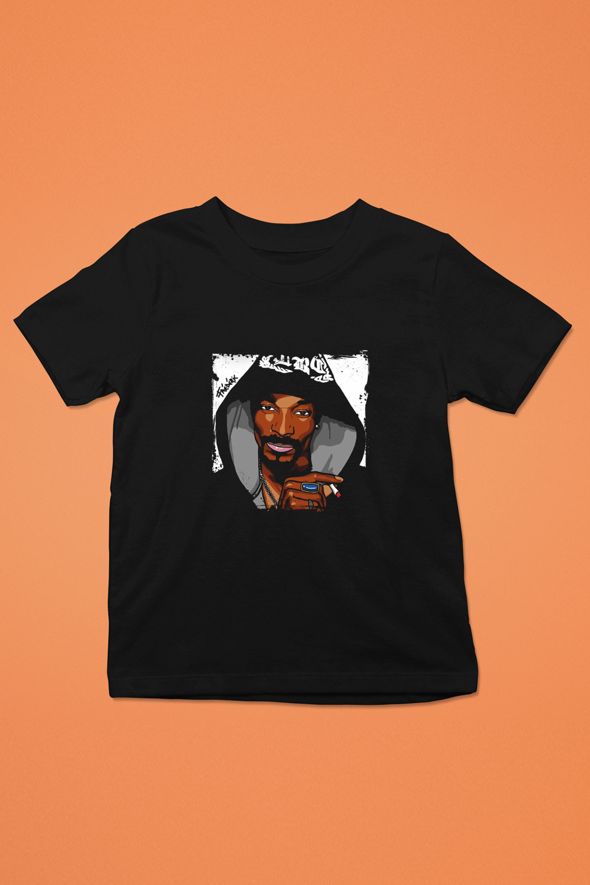 Snoop Dogg Baskılı Unisex Siyah Çocuk Tişört