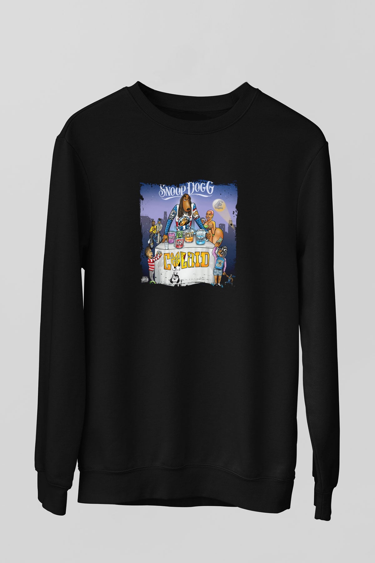 Snoop Dogg Baskılı Unisex Siyah Sweatshirt