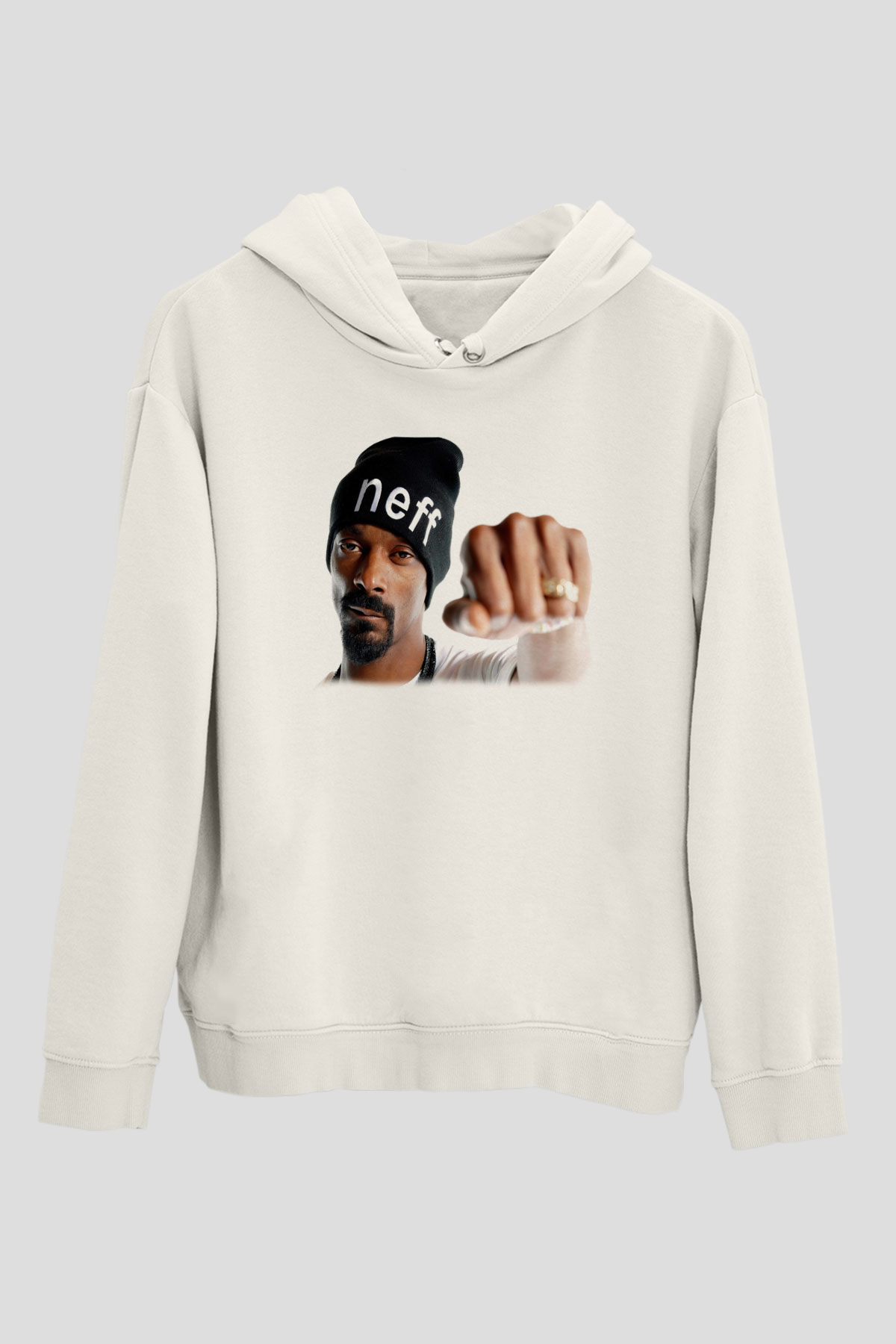 Snoop Dogg Beyaz Unisex Kapşonlu Sweatshirt