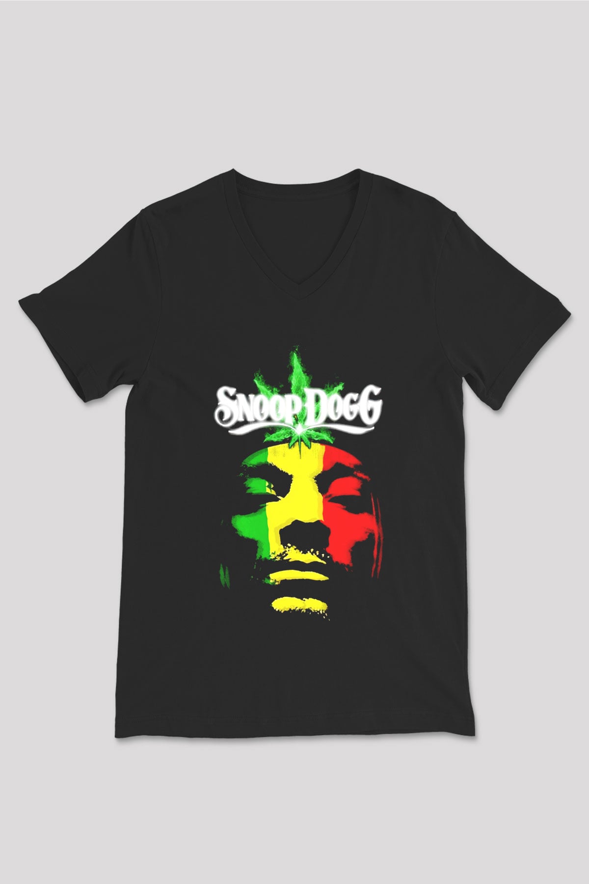 Snoop Dogg Siyah Unisex V Yaka Tişört T-Shirt