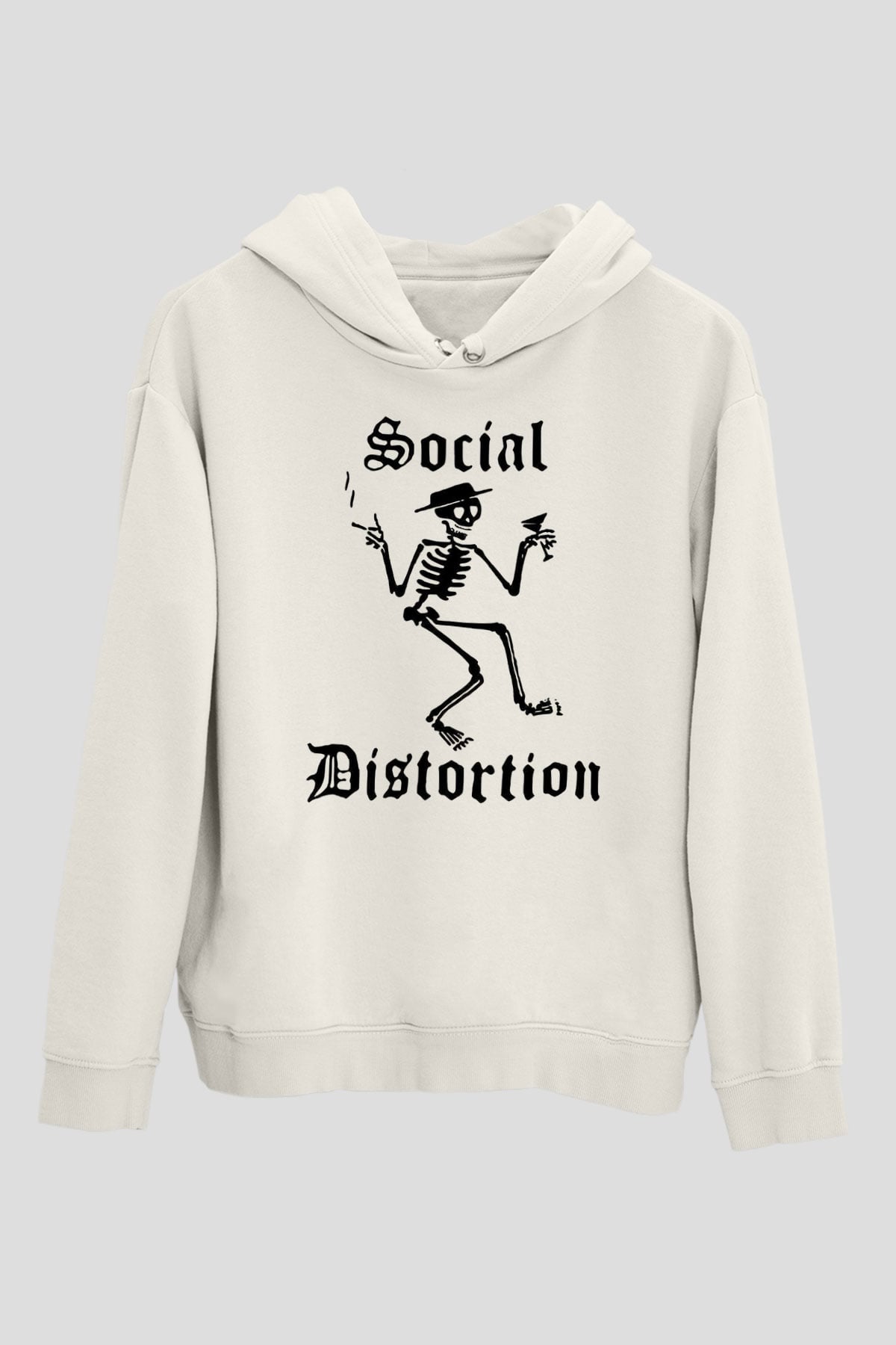 Social Distortion Beyaz Unisex Kapşonlu Sweatshirt
